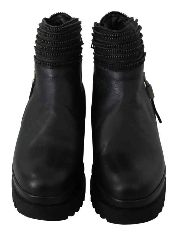 Leather Zipper Ankle Boots Women's Shoes (Pre-Owned) - Ovyé - Modalova