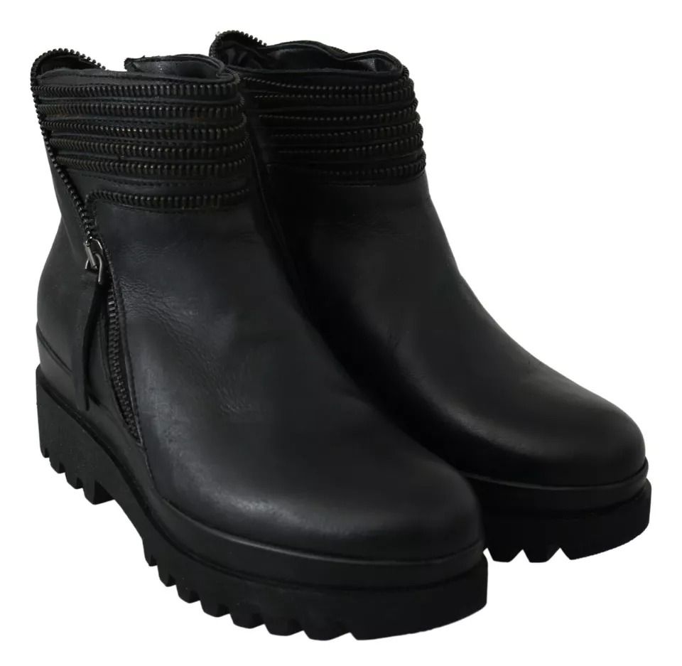 Leather Zipper Ankle Boots Women's Shoes (Pre-Owned) - Ovyé - Modalova