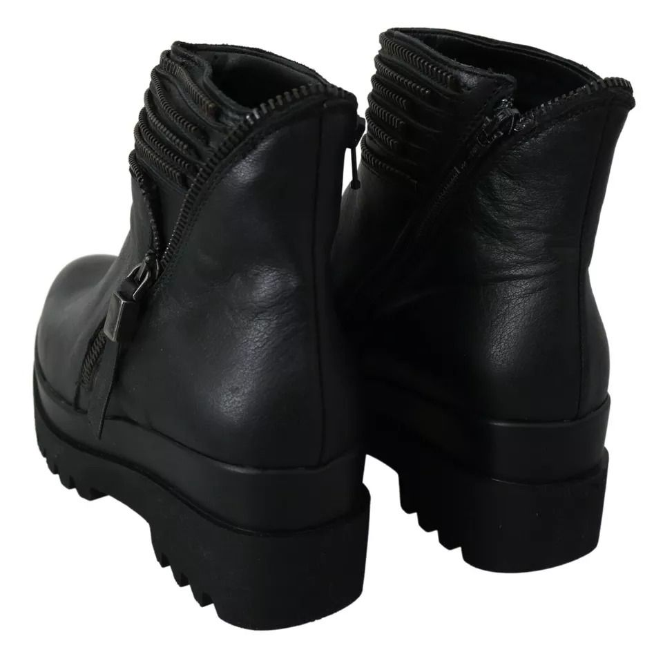 Leather Zipper Ankle Boots Women's Shoes (Pre-Owned) - Ovyé - Modalova