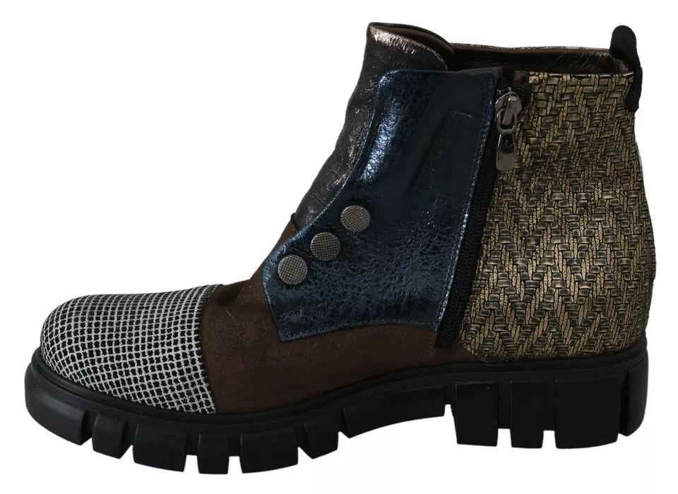 Leather Suede Zipper Ankle Boots Women's Shoes (Pre-Owned) - EBARRITO - Modalova