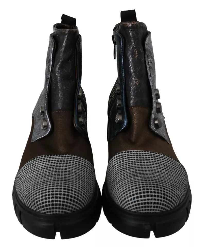 Leather Suede Zipper Ankle Boots Women's Shoes (Pre-Owned) - EBARRITO - Modalova