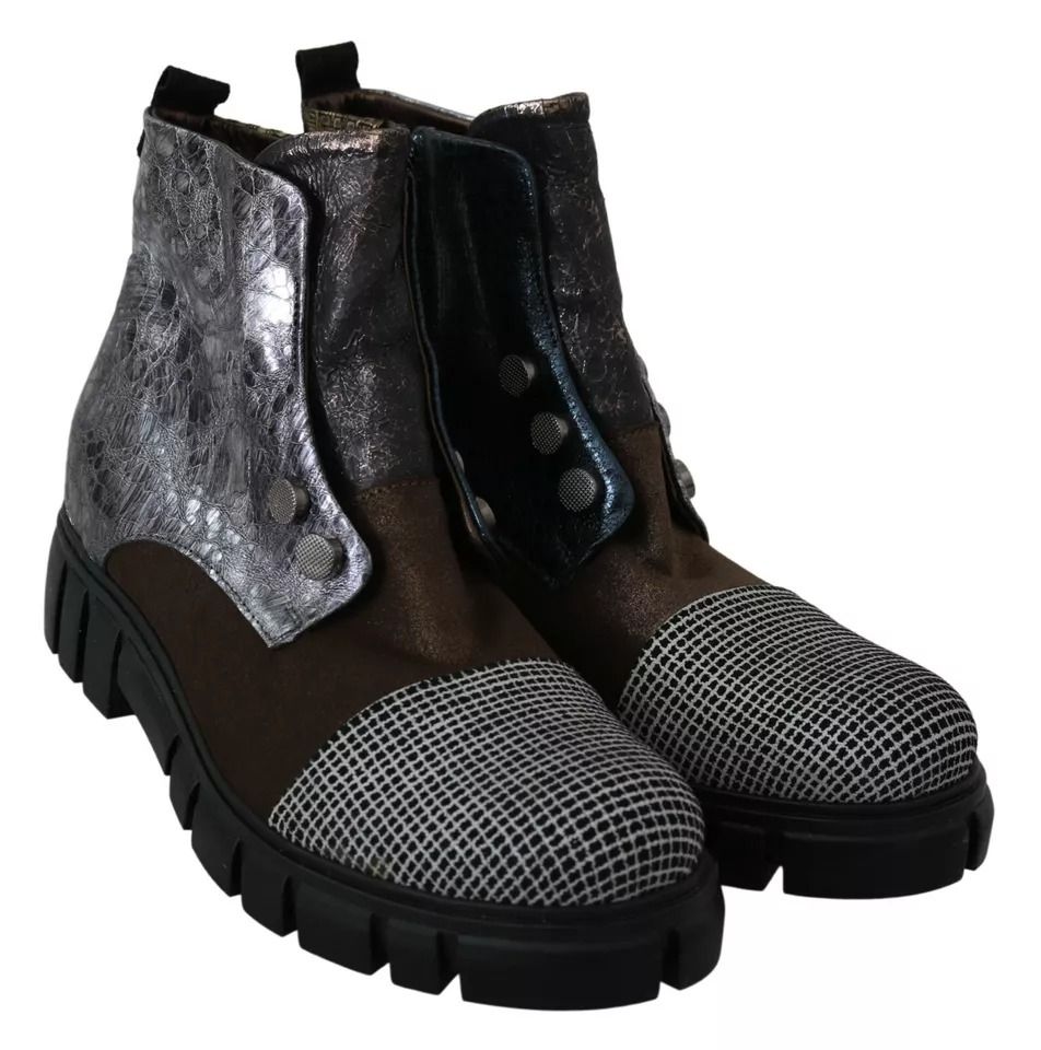 Leather Suede Zipper Ankle Boots Women's Shoes (Pre-Owned) - EBARRITO - Modalova