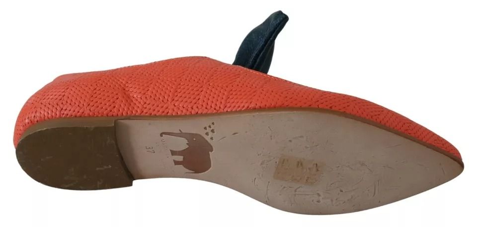 Leather Bow Slip-on Loafers Ballet Flat Women's Shoes (Pre-Owned) - EBARRITO - Modalova