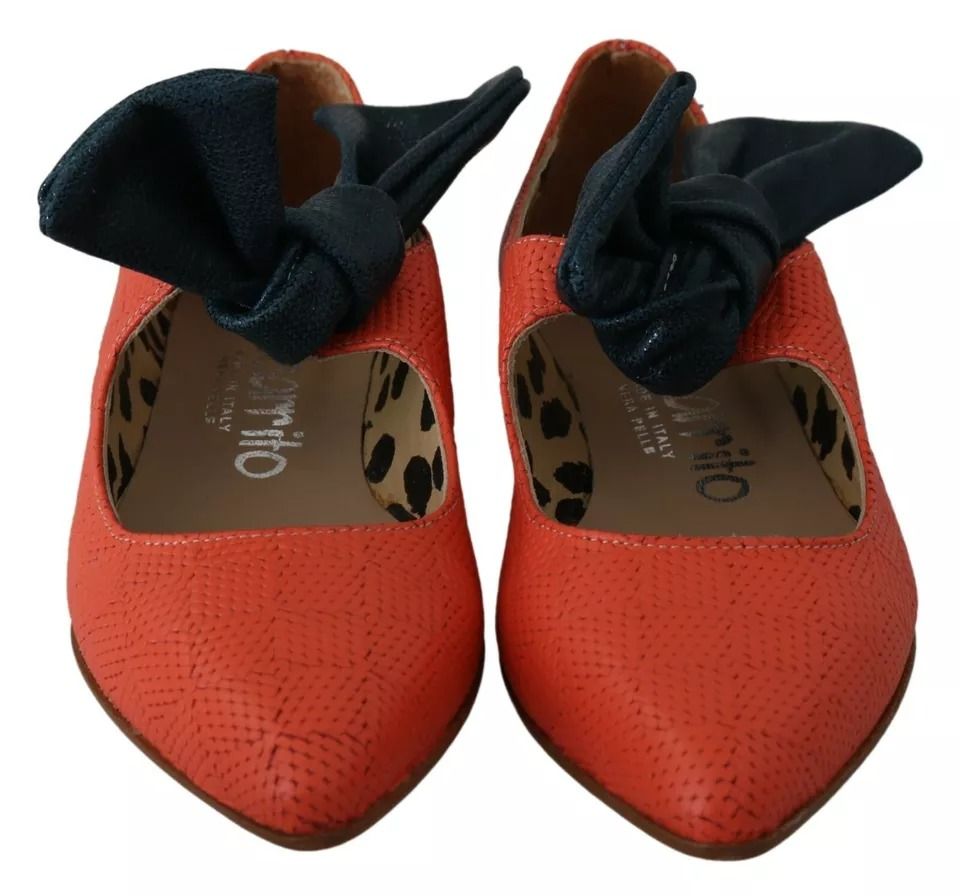 Leather Bow Slip-on Loafers Ballet Flat Women's Shoes (Pre-Owned) - EBARRITO - Modalova