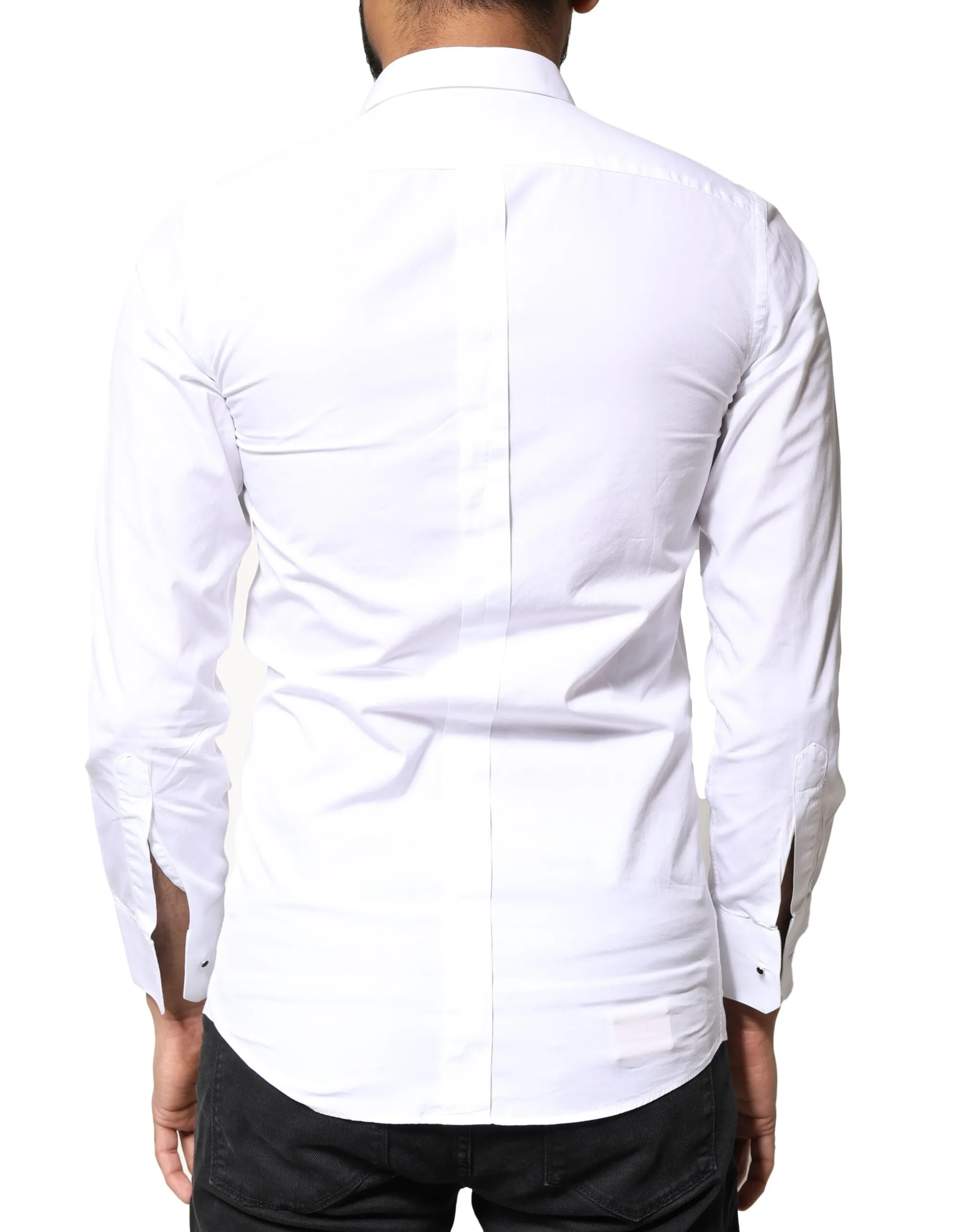 GOLD Cotton Poplin Bib Men Dress Men's Shirt (Pre-Owned) - Dolce & Gabbana - Modalova