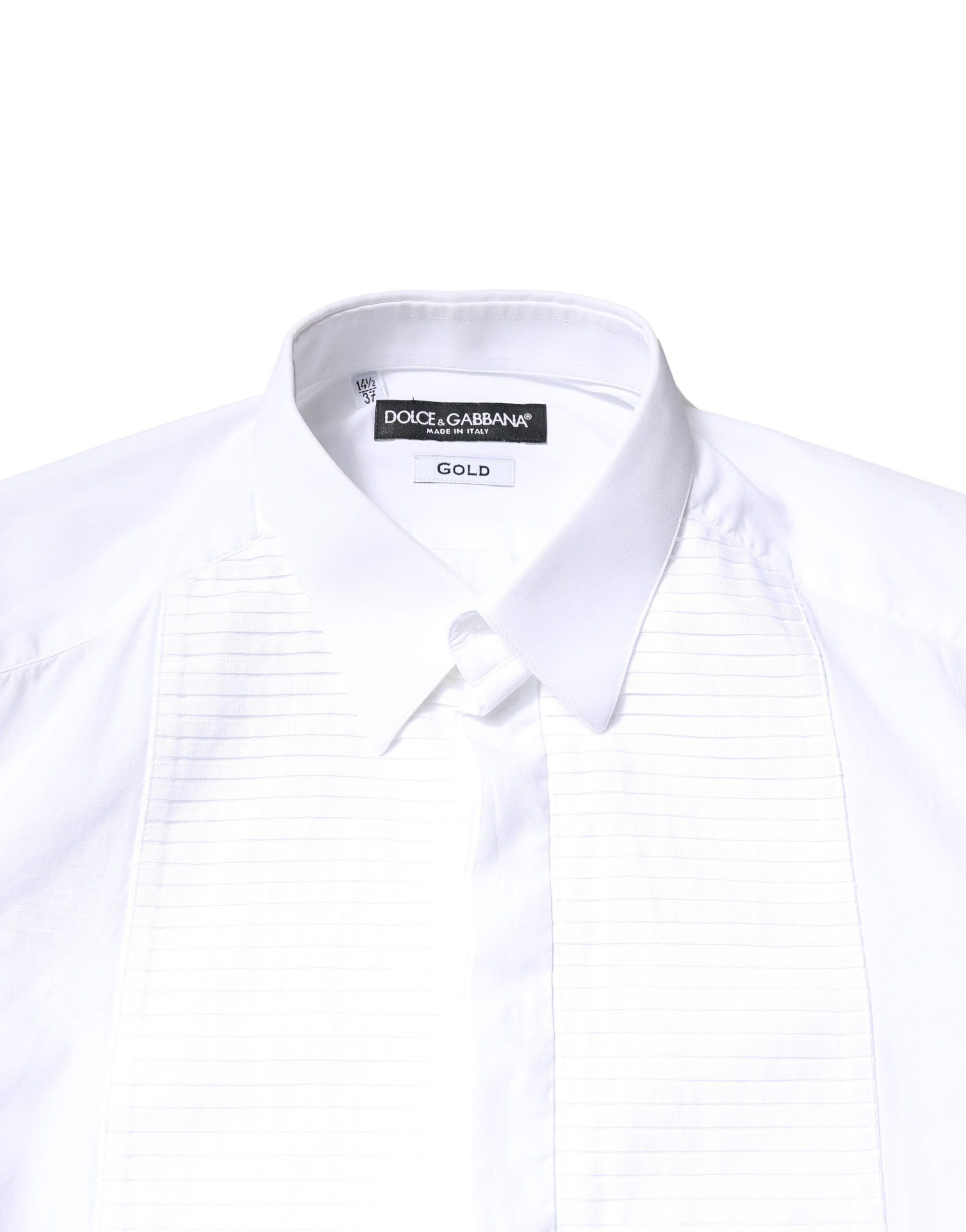 GOLD Cotton Poplin Bib Men Dress Men's Shirt (Pre-Owned) - Dolce & Gabbana - Modalova