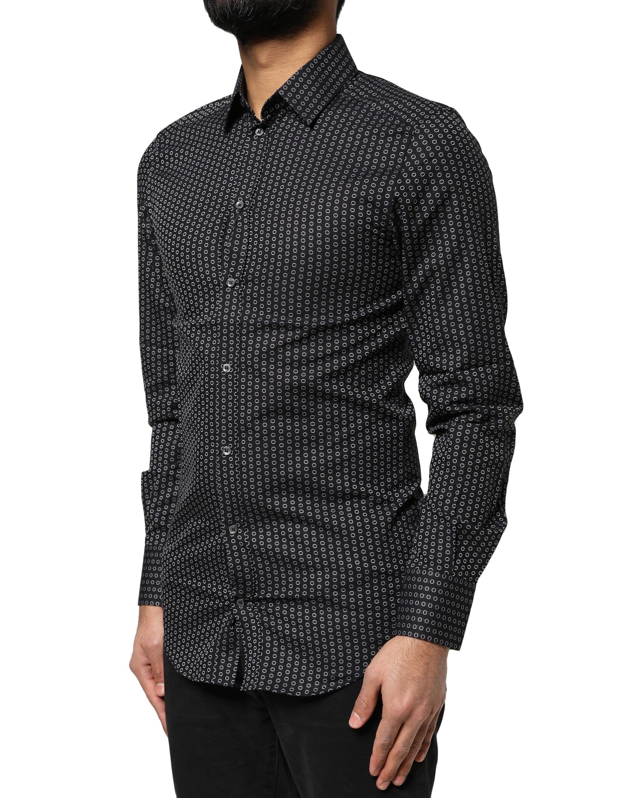 GOLD Patterned Cotton Men Dress Men's Shirt - Dolce & Gabbana - Modalova