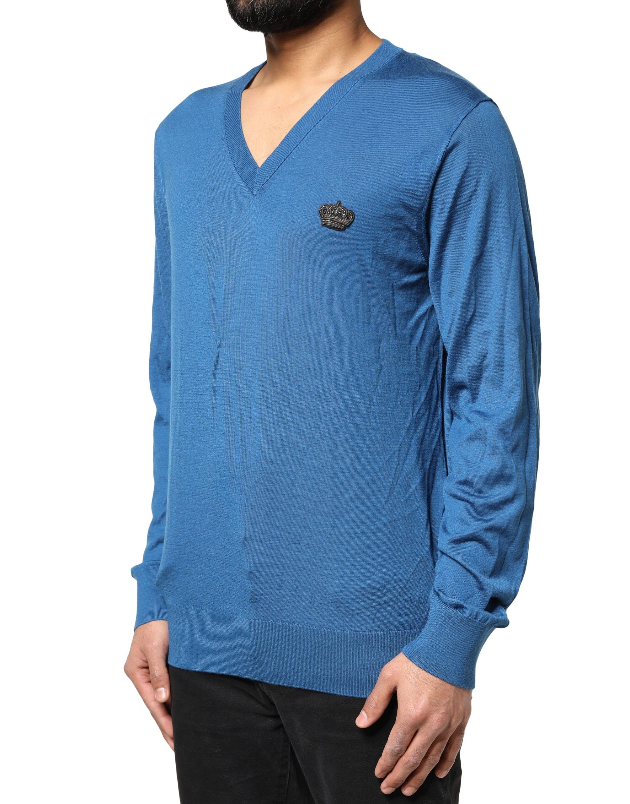 Cashmere Crown V-neck Pullover Men's Sweater (Pre-Owned) - Dolce & Gabbana - Modalova