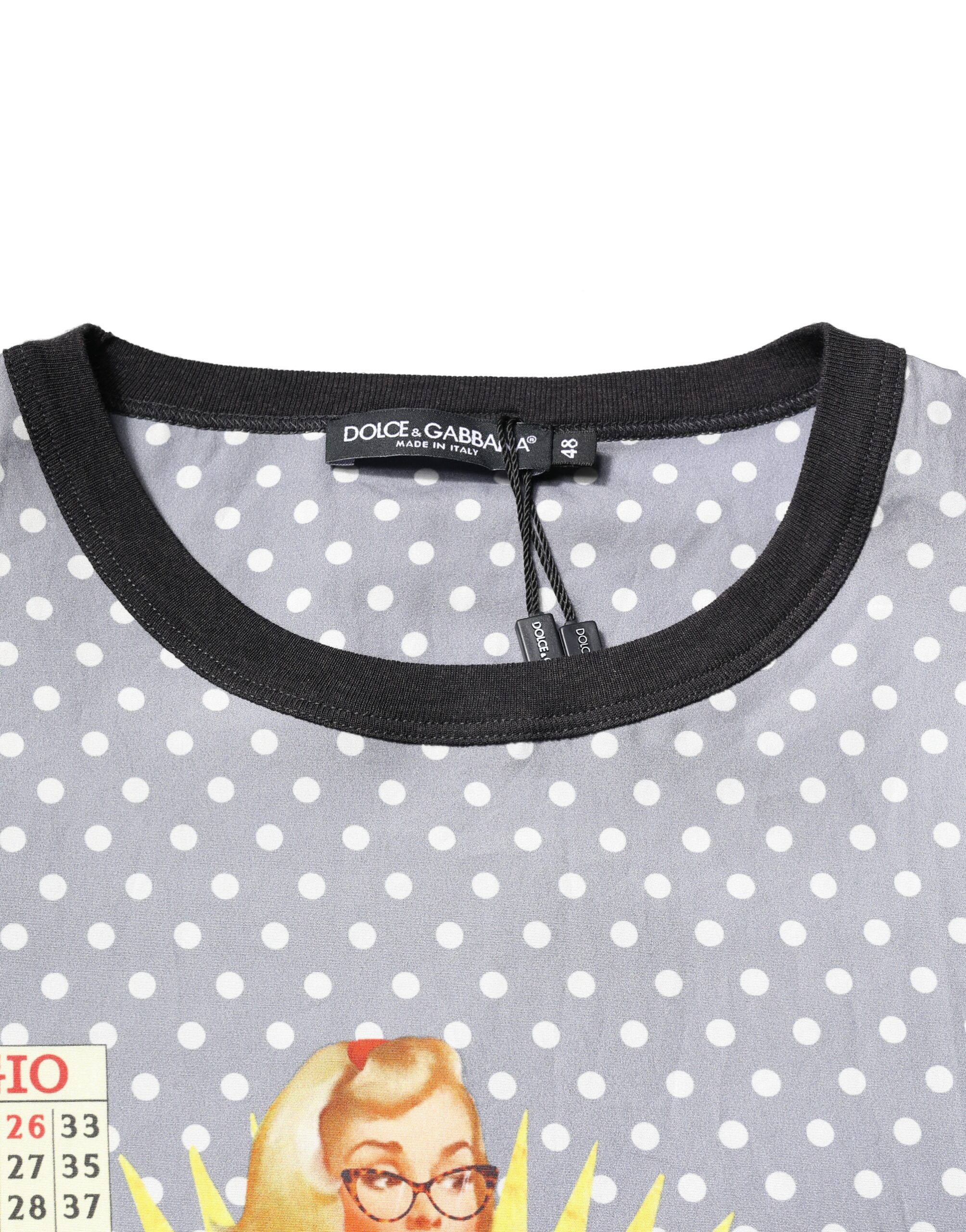 Polka Dot Pin-Up Print Crew Neck Men's T-shirt - Dolce & Gabbana - Modalova