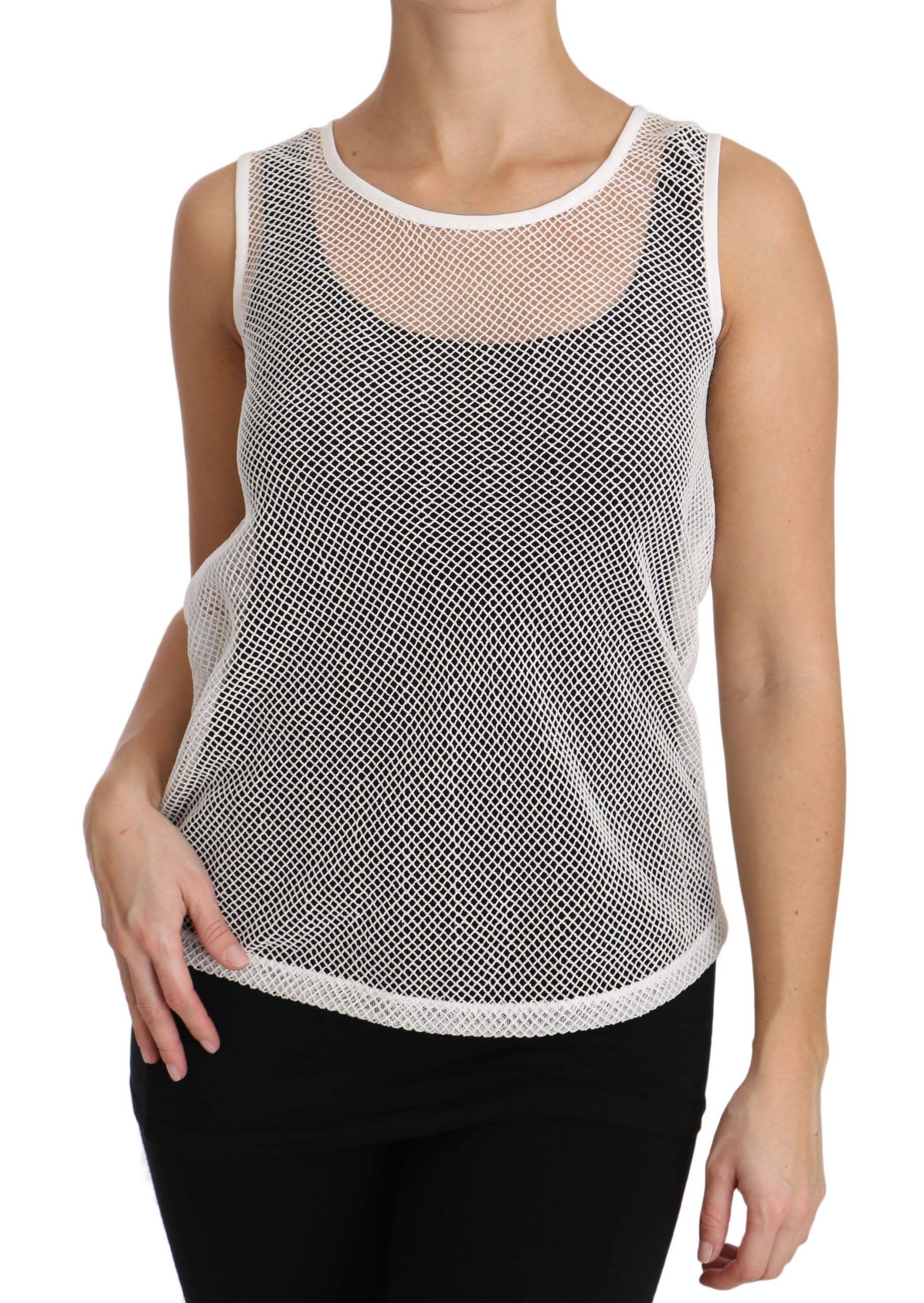 Net Transparent Sleeveless Tank Women's Top - Dolce & Gabbana - Modalova