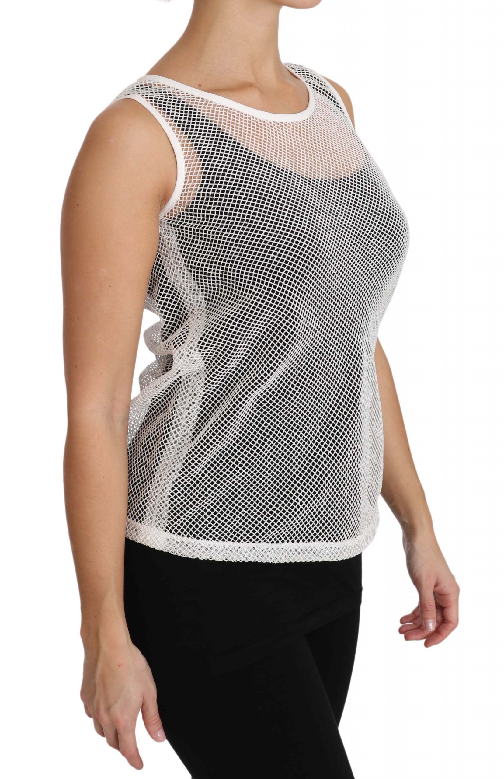 Net Transparent Sleeveless Tank Women's Top - Dolce & Gabbana - Modalova