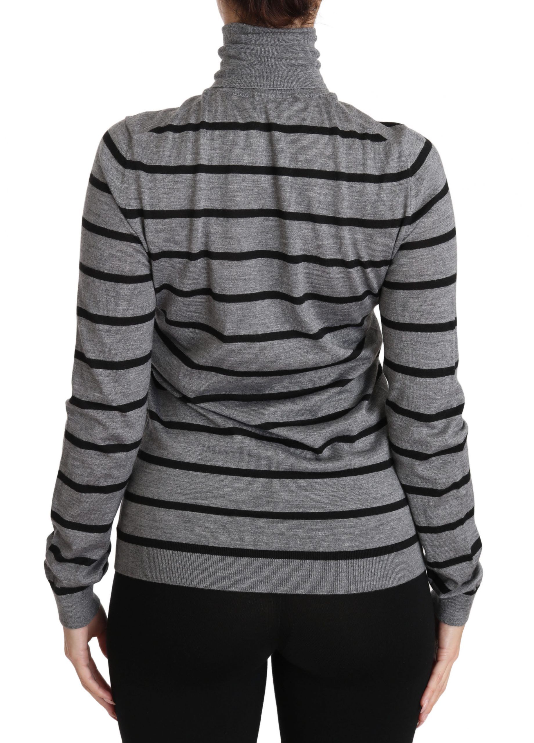 Gray Cashmere Silk Turtleneck Women's Sweater - Dolce & Gabbana - Modalova