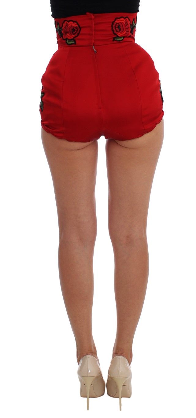 Silk Crystal Roses Women's Shorts - Dolce & Gabbana - Modalova