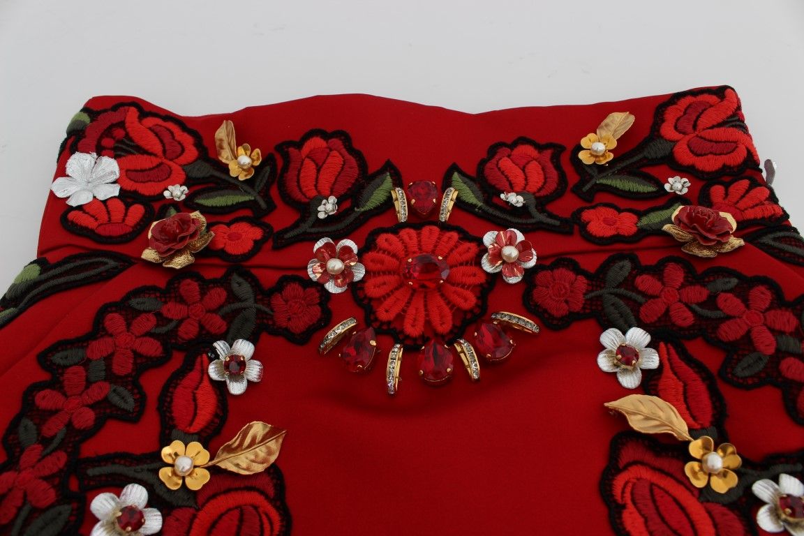 Silk Crystal Roses Women's Shorts - Dolce & Gabbana - Modalova