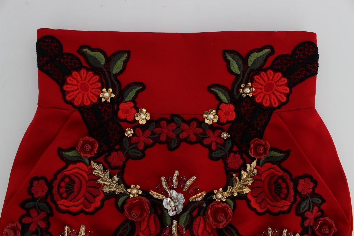 Silk Crystal Roses Women's Shorts - Dolce & Gabbana - Modalova