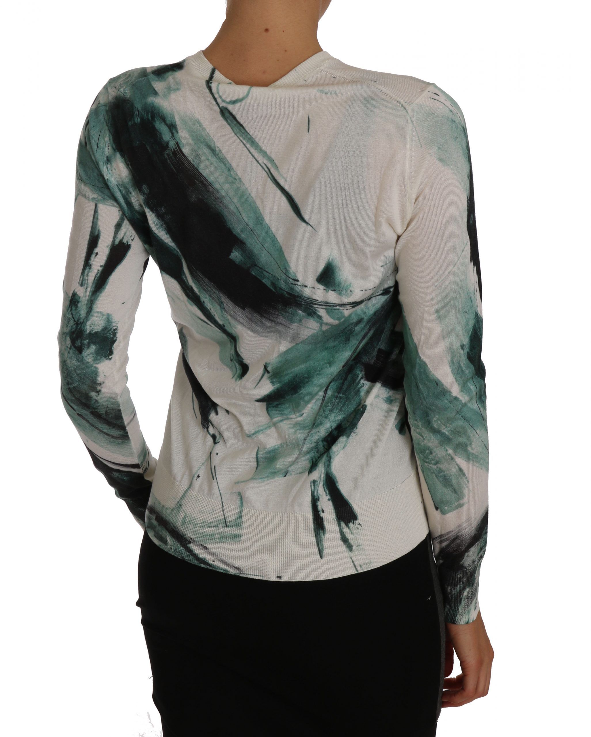 Silk Cardigan Lightweight Paint Stroke Women's Sweater - Dolce & Gabbana - Modalova