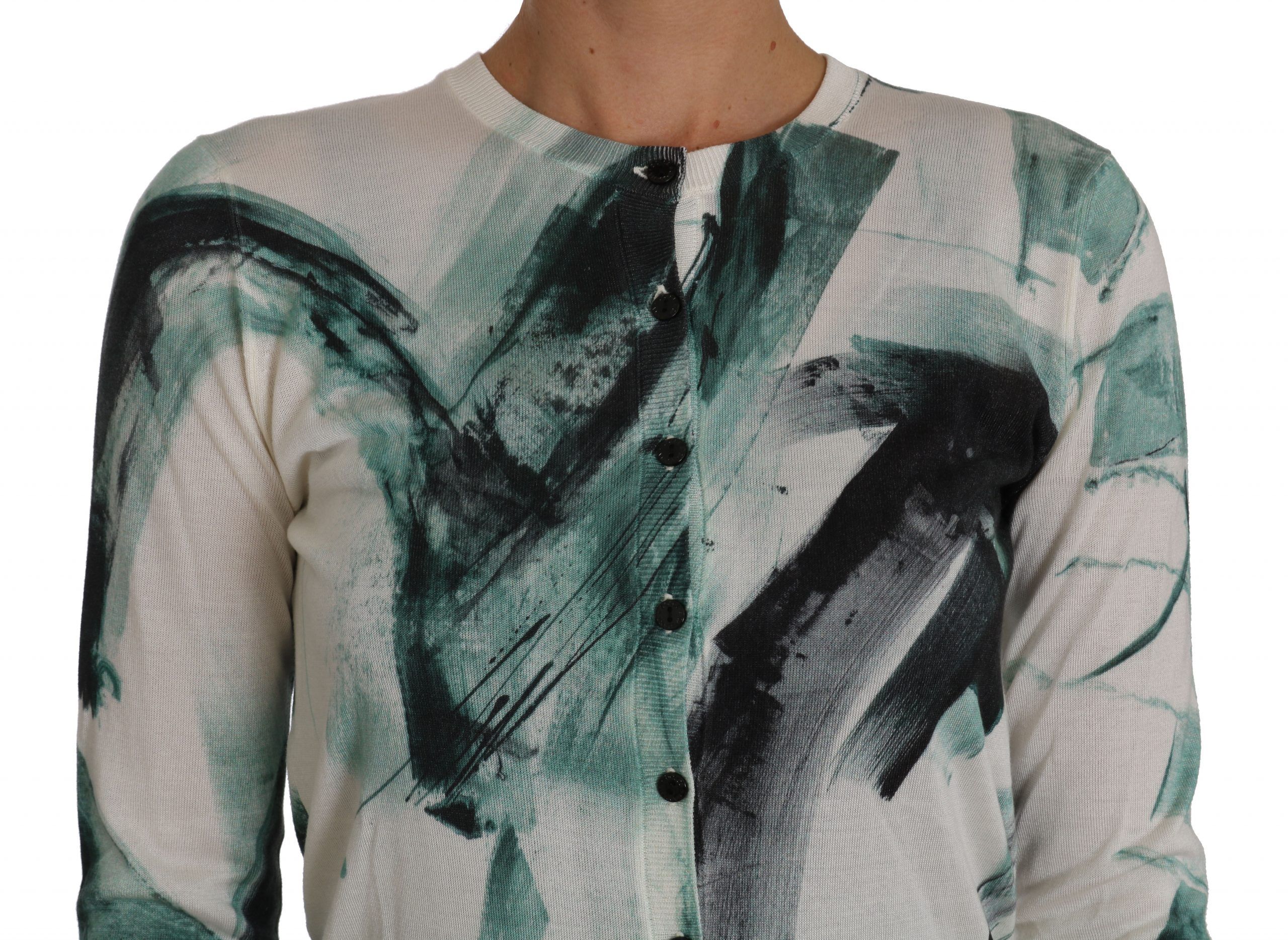 Silk Cardigan Lightweight Paint Stroke Women's Sweater - Dolce & Gabbana - Modalova