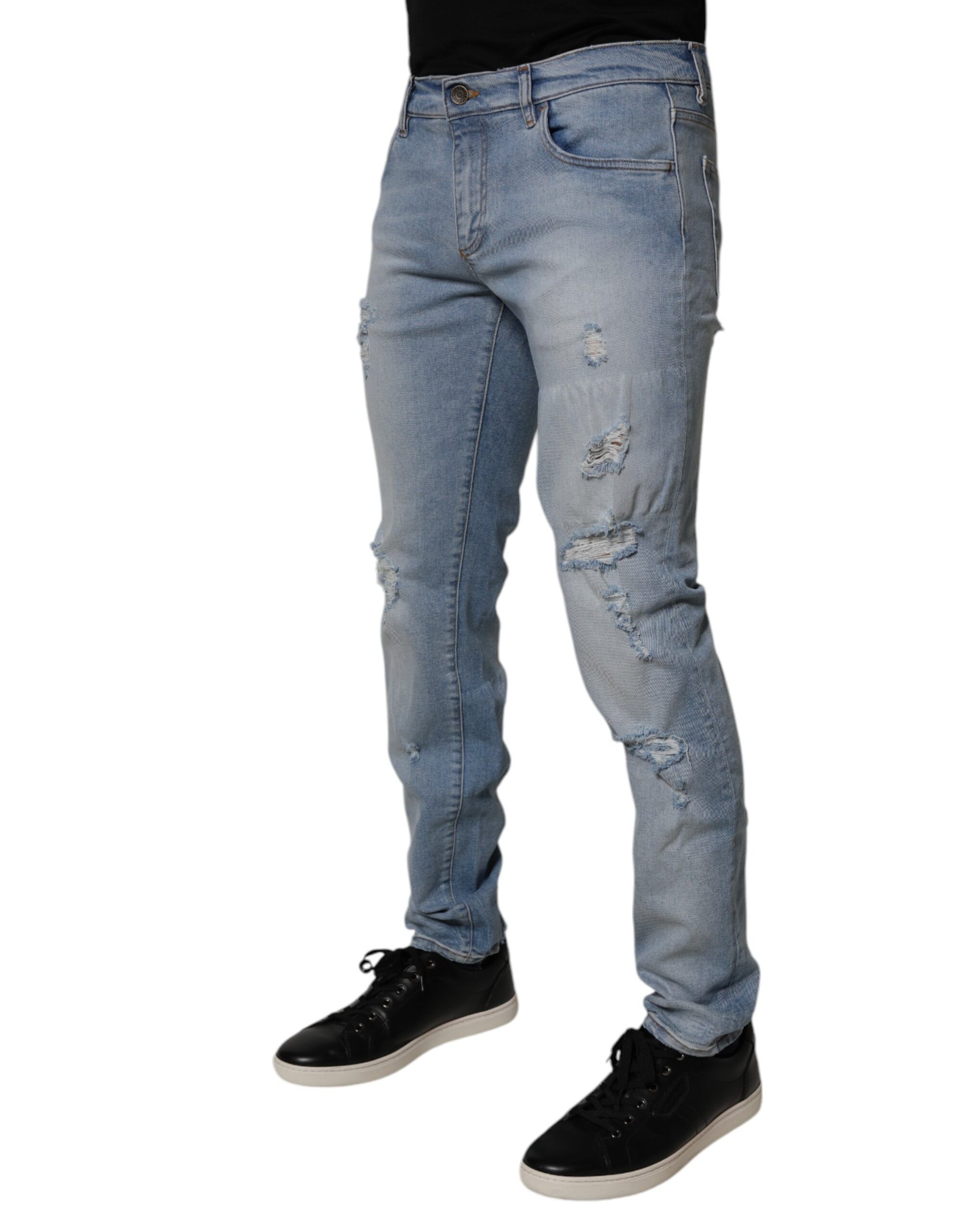 Tattered Cotton Skinny Men Denim Men's Jeans - Dolce & Gabbana - Modalova