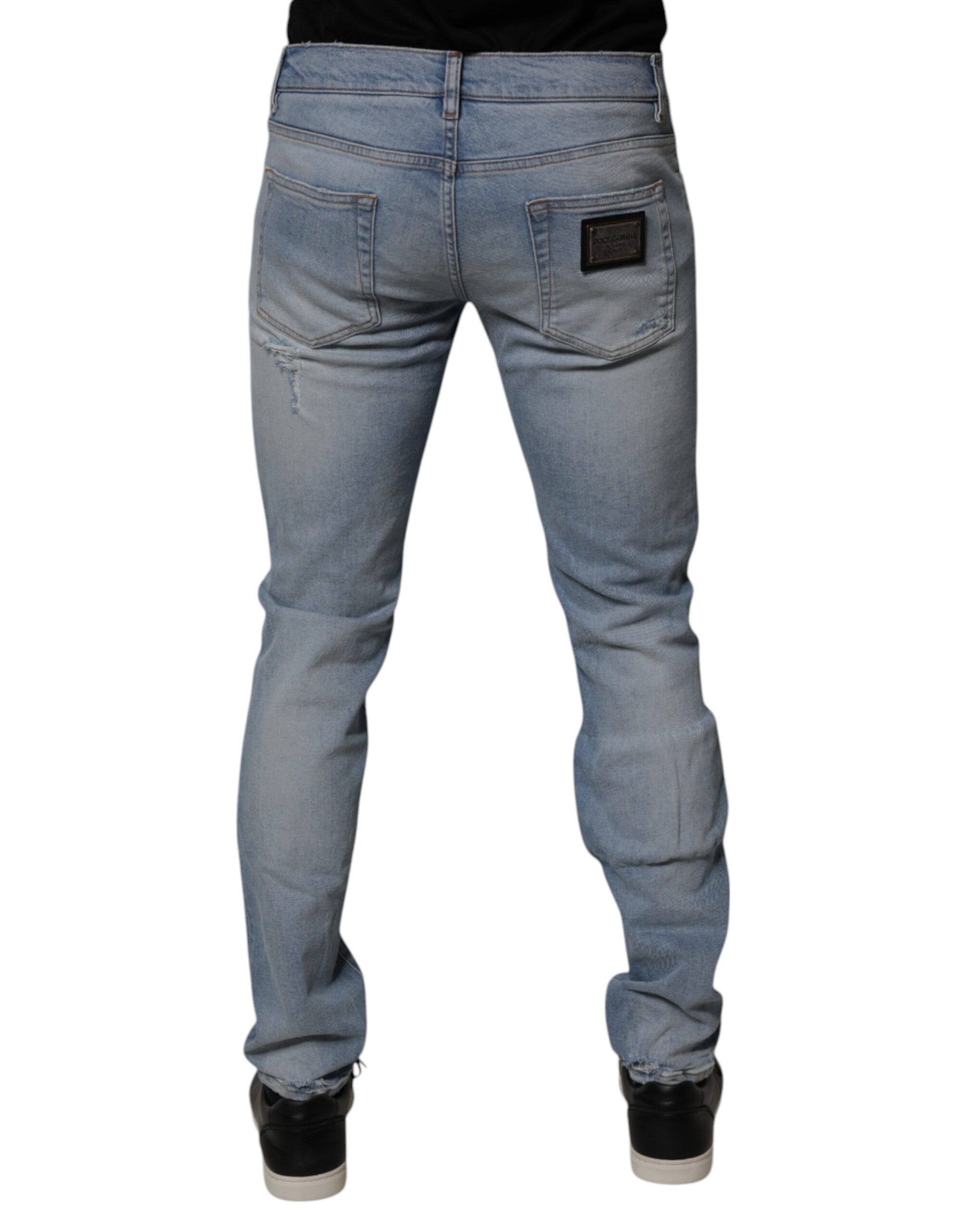 Tattered Cotton Skinny Men Denim Men's Jeans - Dolce & Gabbana - Modalova