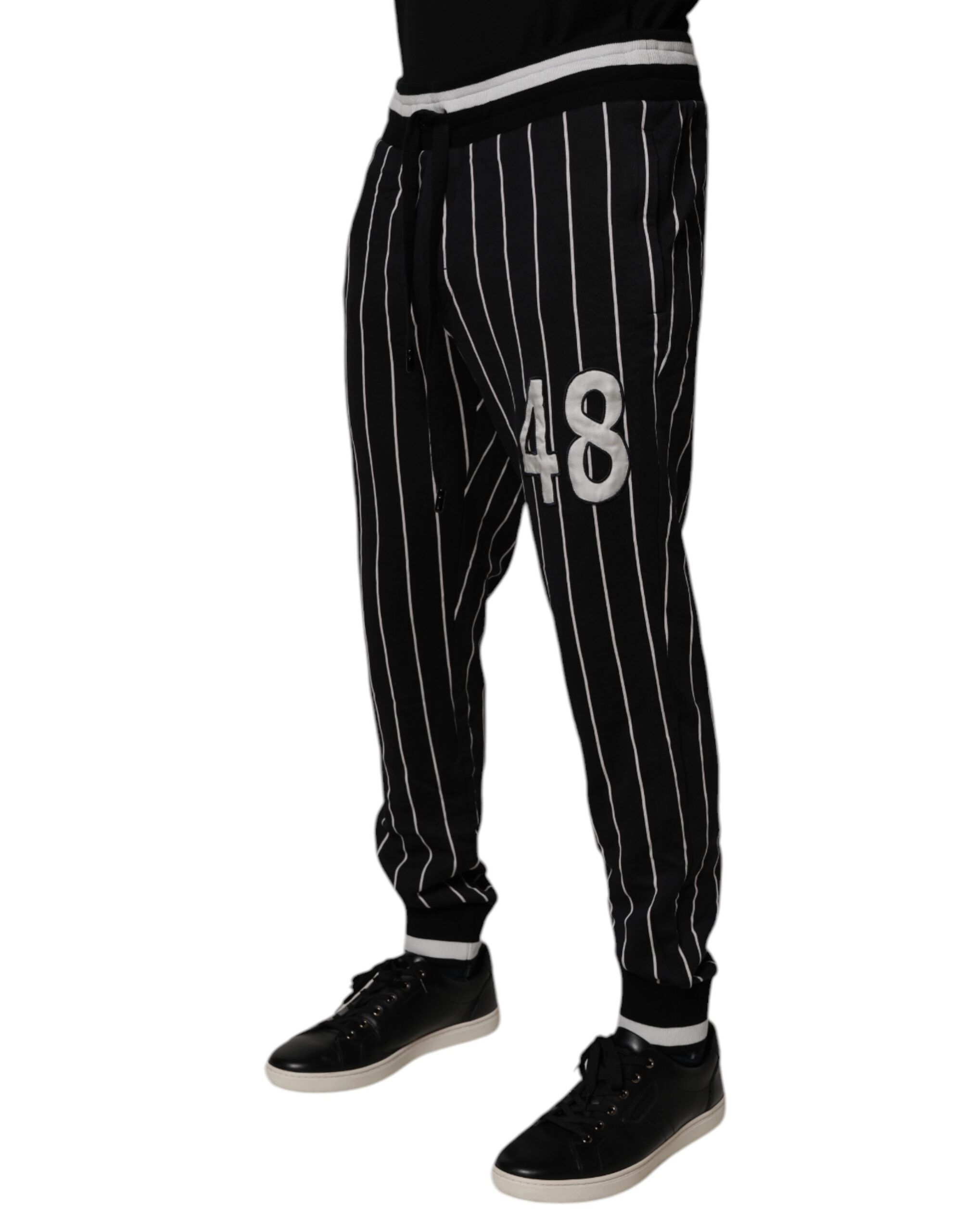 Black White Stripes Jogger SweatMen's Men's Pants - Dolce & Gabbana - Modalova