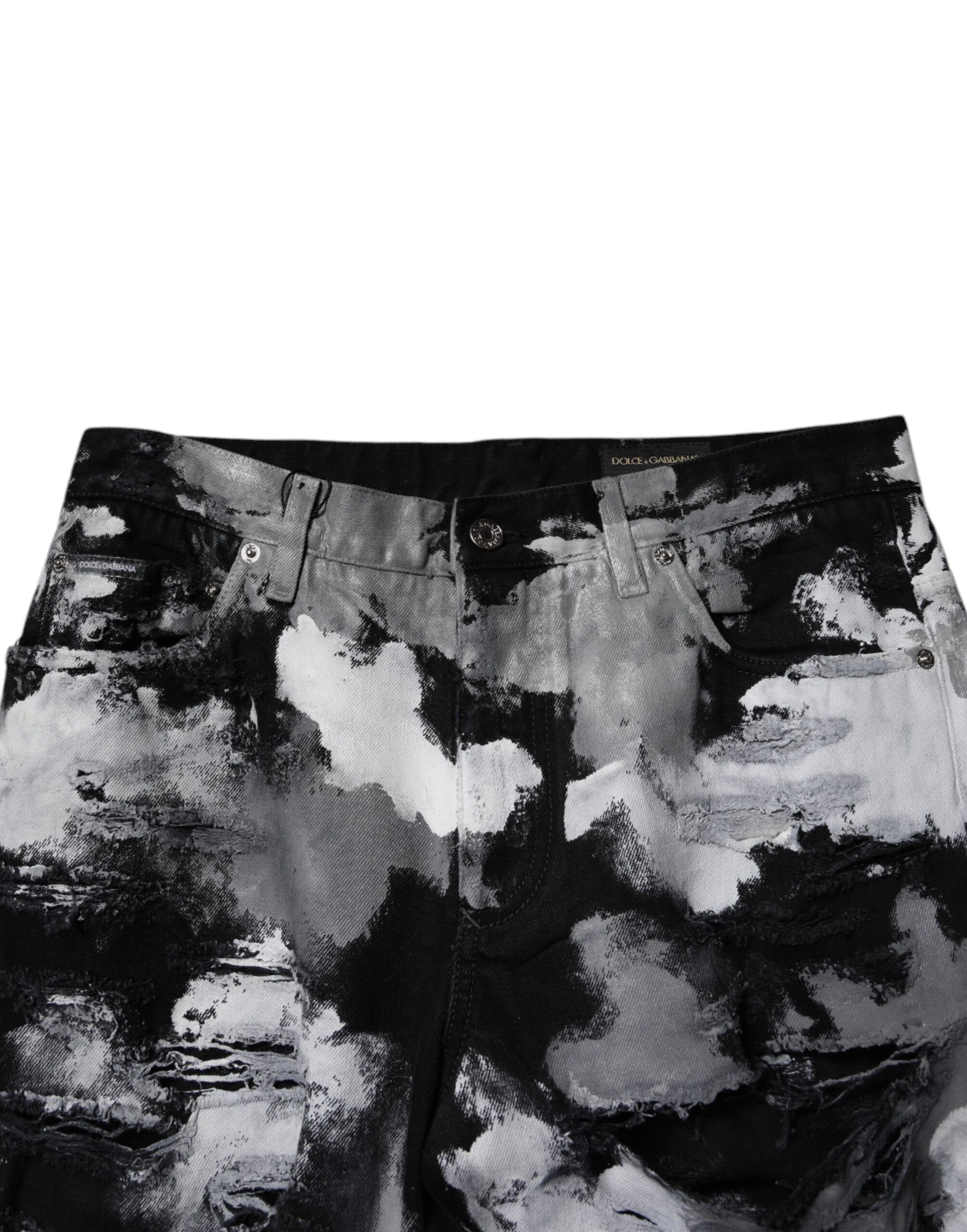 Camouflage Tattered Skinny Denim Men's Jeans - Dolce & Gabbana - Modalova