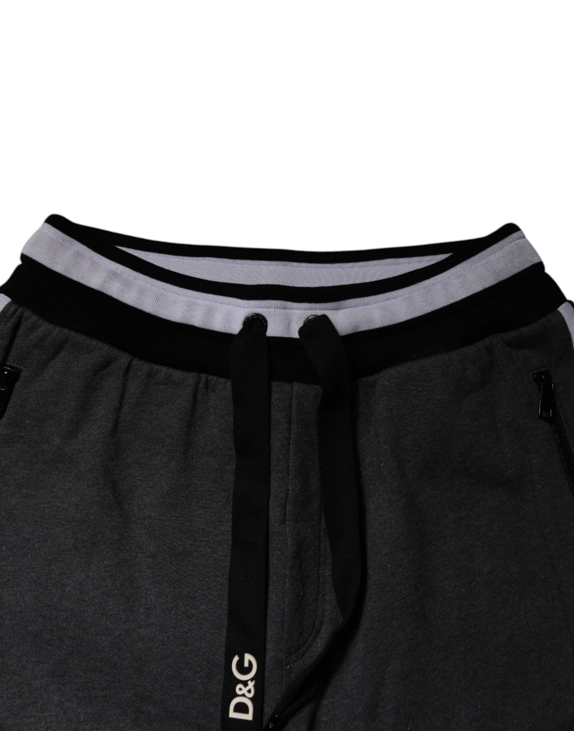 Black Gray Cotton Layered Men SweatMen's Men's Pants - Dolce & Gabbana - Modalova