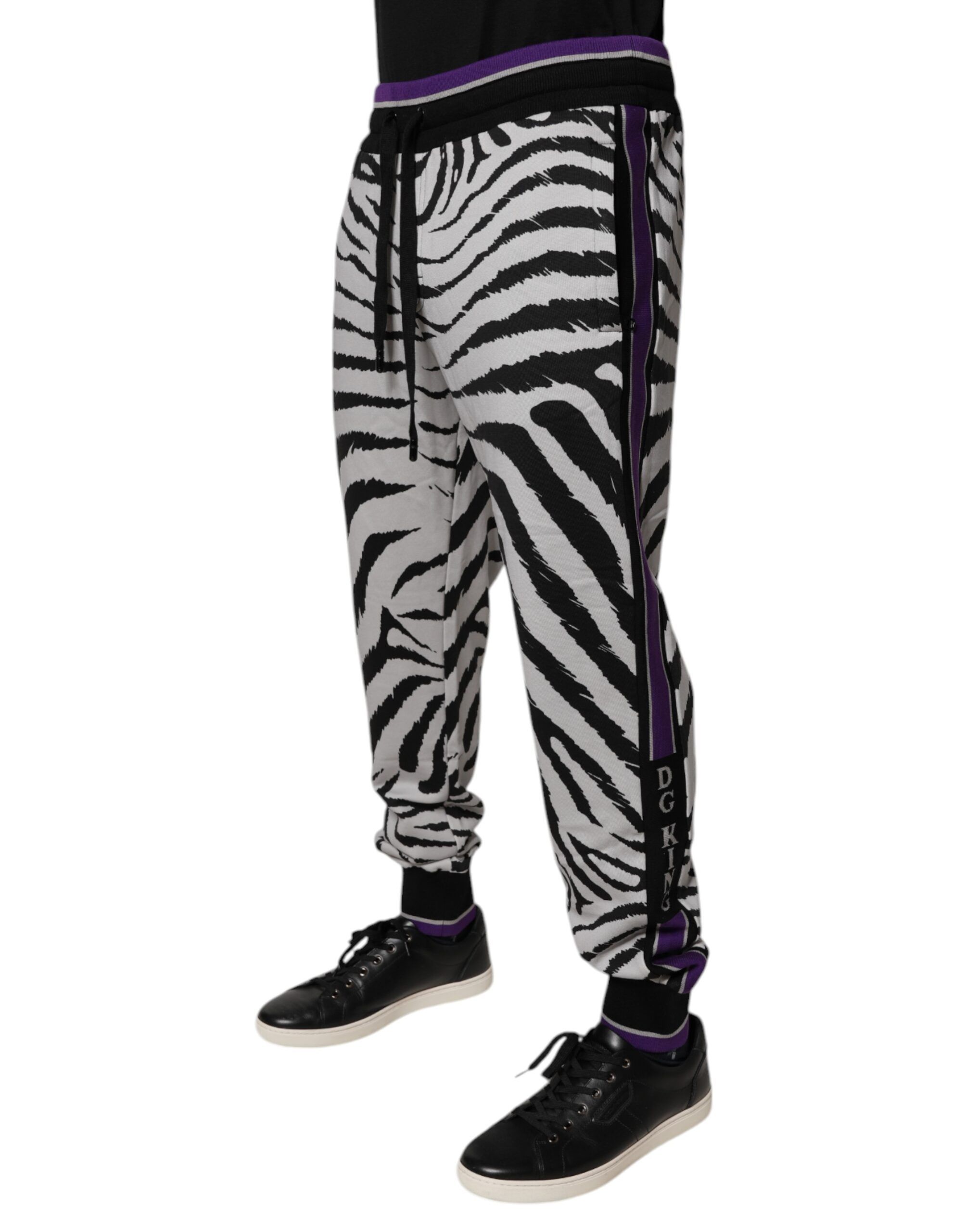Black White Zebra Men Jogger SweatMen's Men's Pants - Dolce & Gabbana - Modalova