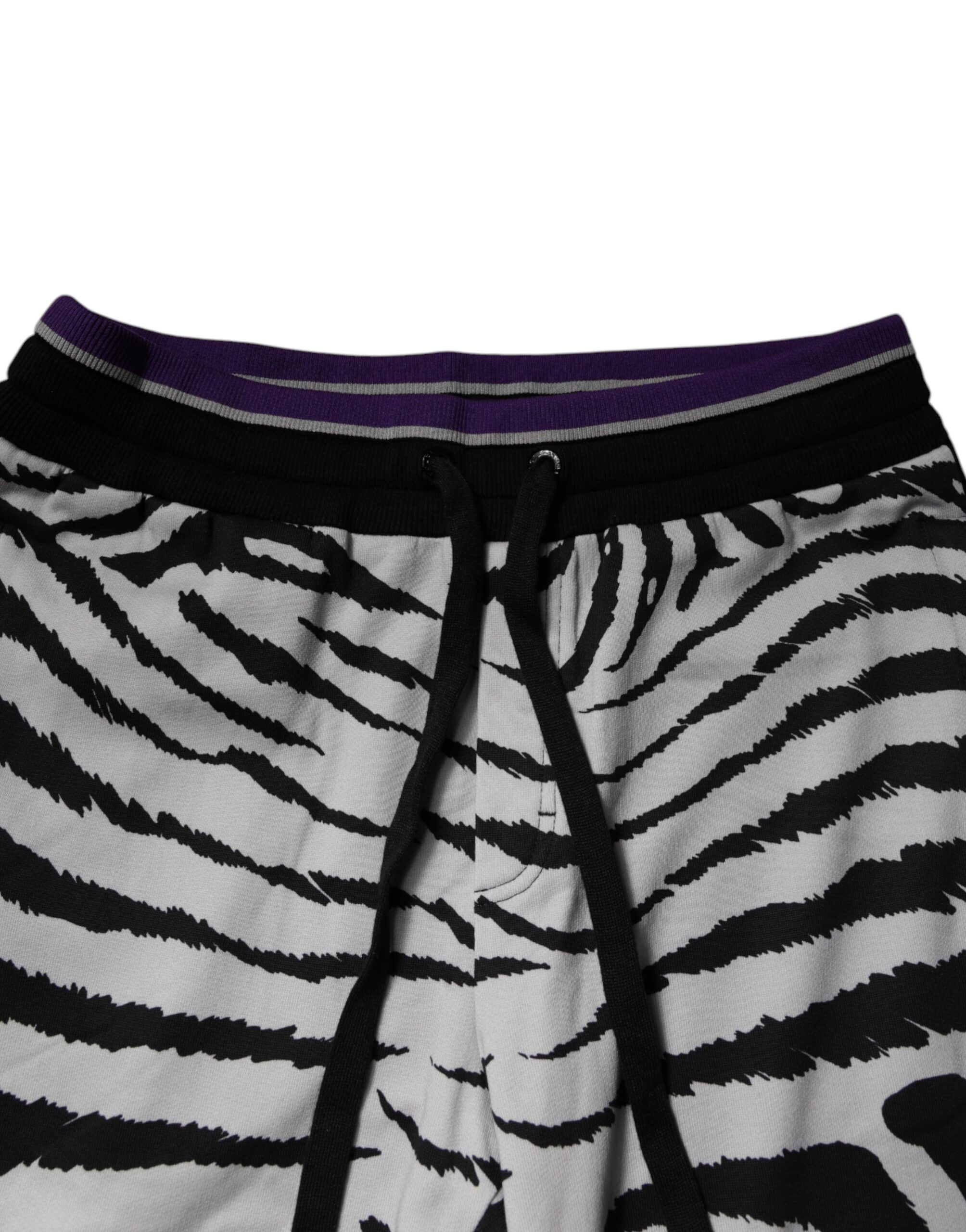 Black White Zebra Men Jogger SweatMen's Men's Pants - Dolce & Gabbana - Modalova
