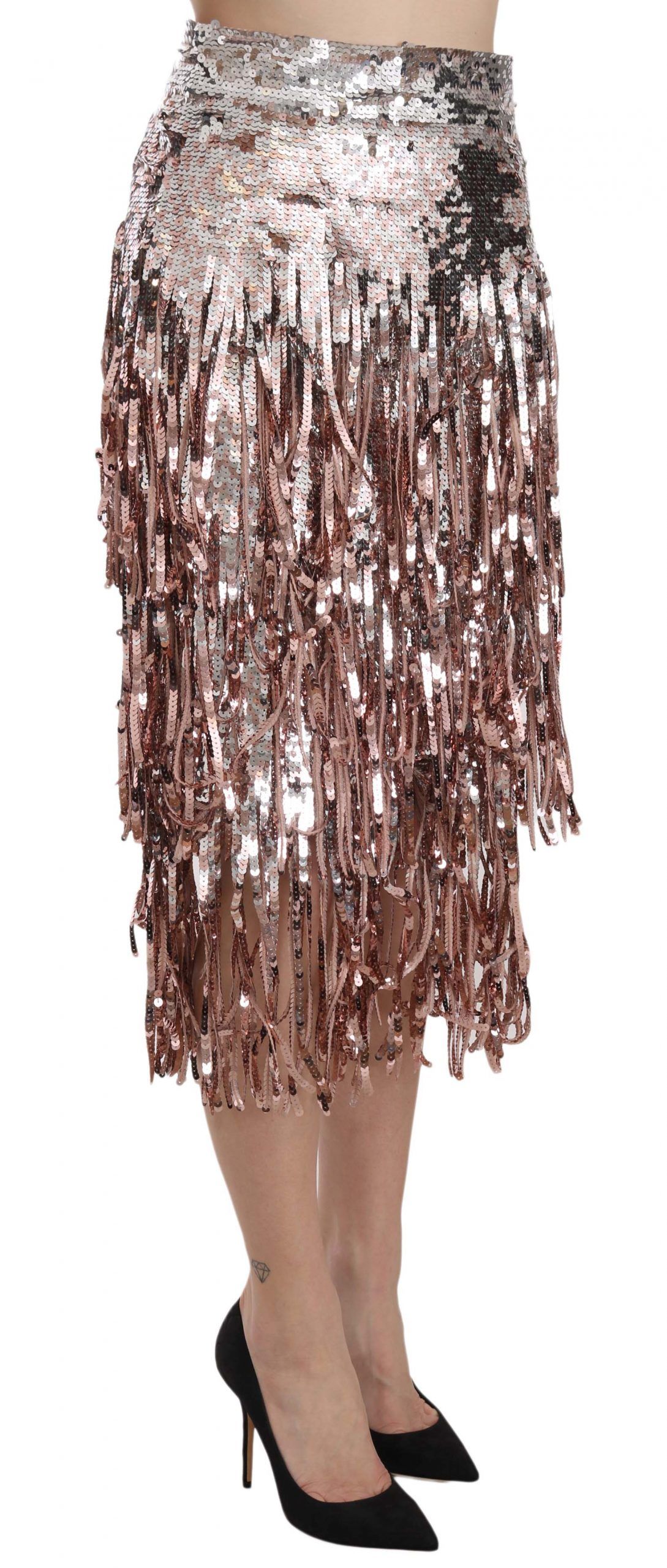 Sequin Embellished Fringe Midi Pencil Women's Skirt - Dolce & Gabbana - Modalova