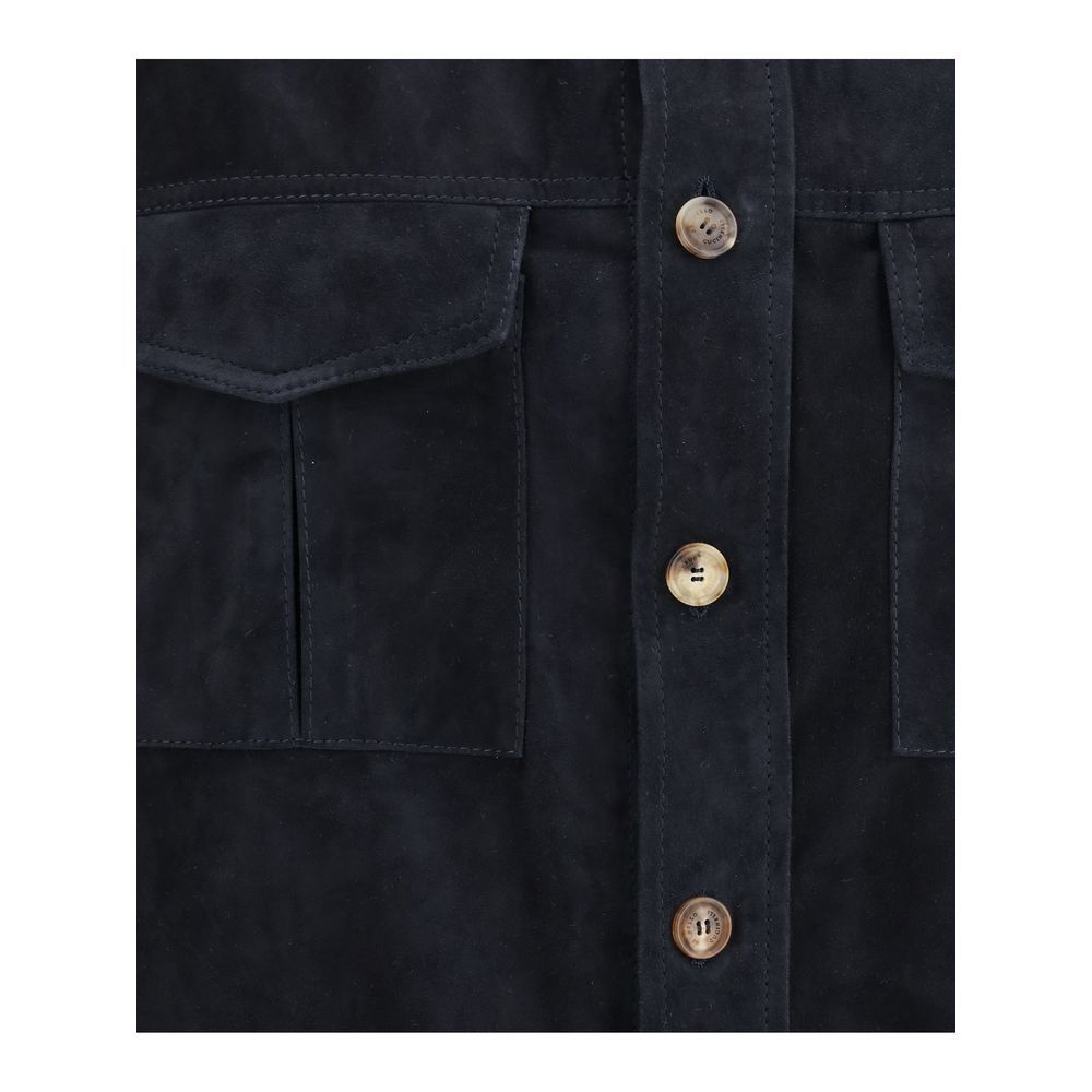 Suede leather shirt Men's Jacket - Brunello Cucinelli - Modalova