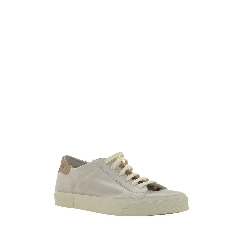 Cream Leather Men's Sneakers - Brunello Cucinelli - Modalova