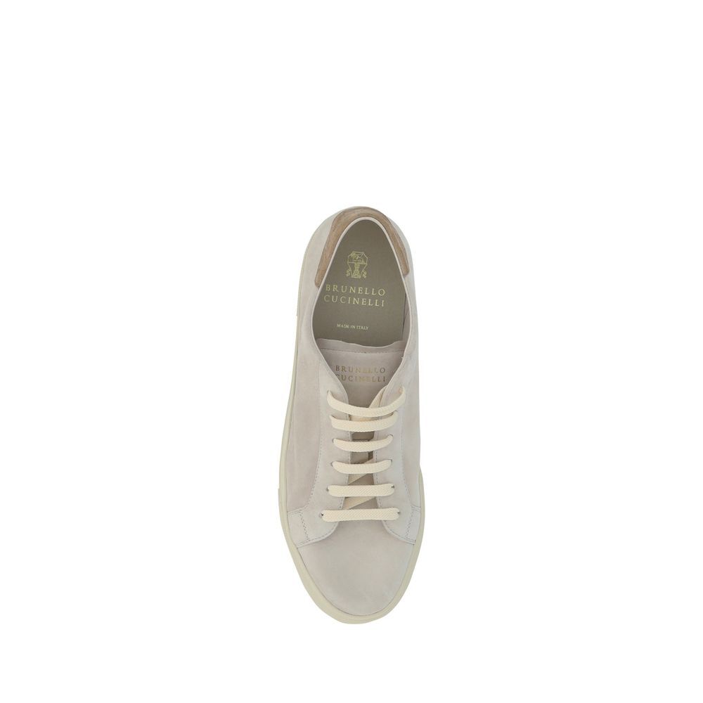Cream Leather Men's Sneakers - Brunello Cucinelli - Modalova