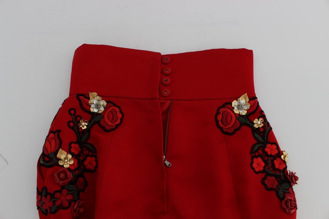 Silk Crystal Roses Women's Shorts - Dolce & Gabbana - Modalova