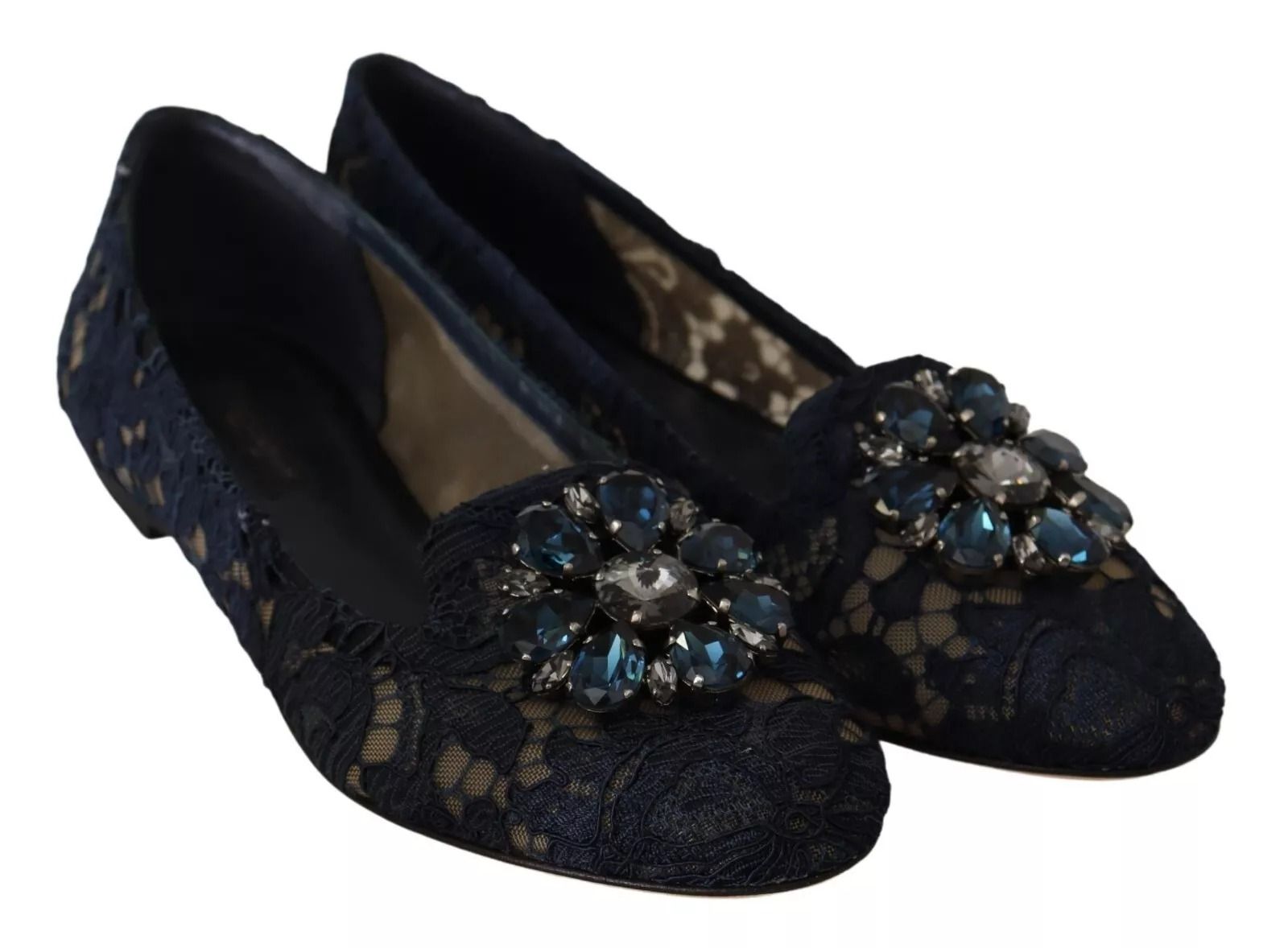 Crystal Loafer Lace Ballet Flats Women's Shoes (Pre-Owned) - Dolce & Gabbana - Modalova