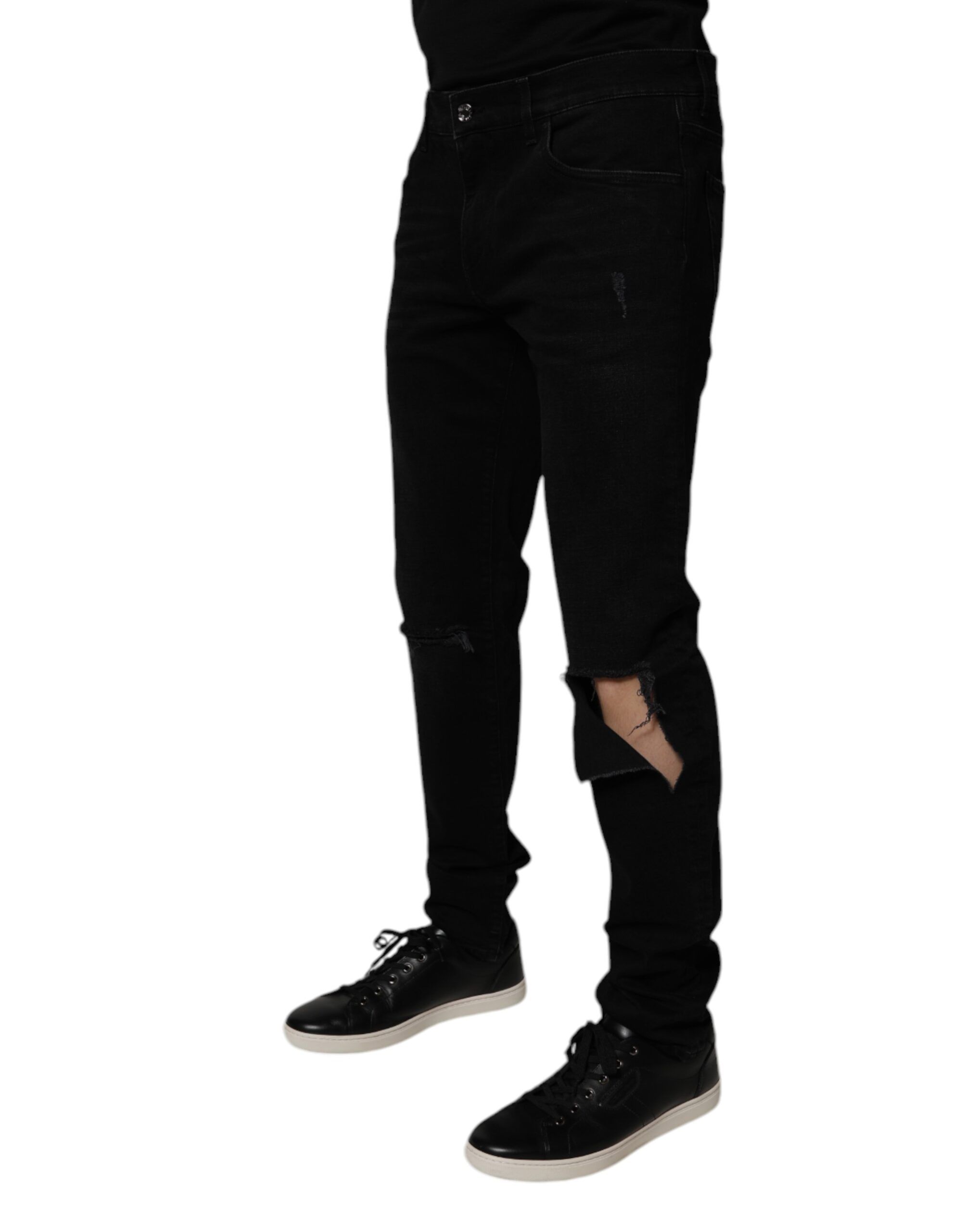 Cotton Tattered Skinny Men Denim Men's Jeans - Dolce & Gabbana - Modalova
