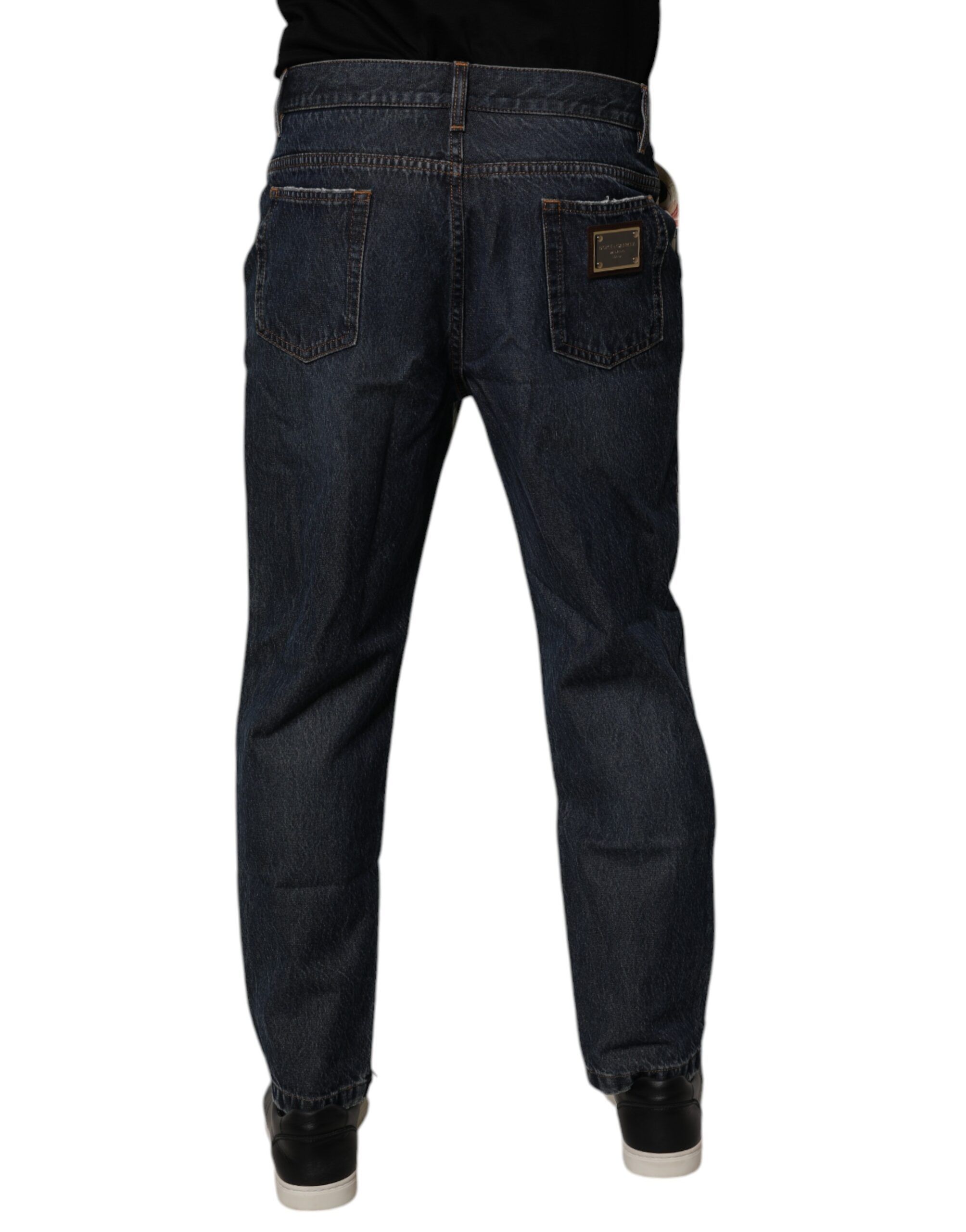 Blue Floral Cotton Men Denim Men's Jeans - Dolce & Gabbana - Modalova