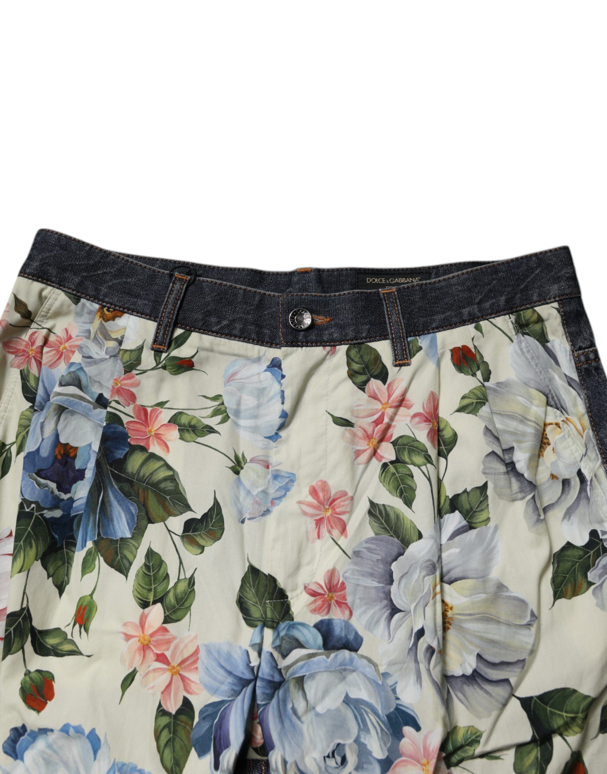 Blue Floral Cotton Men Denim Men's Jeans - Dolce & Gabbana - Modalova