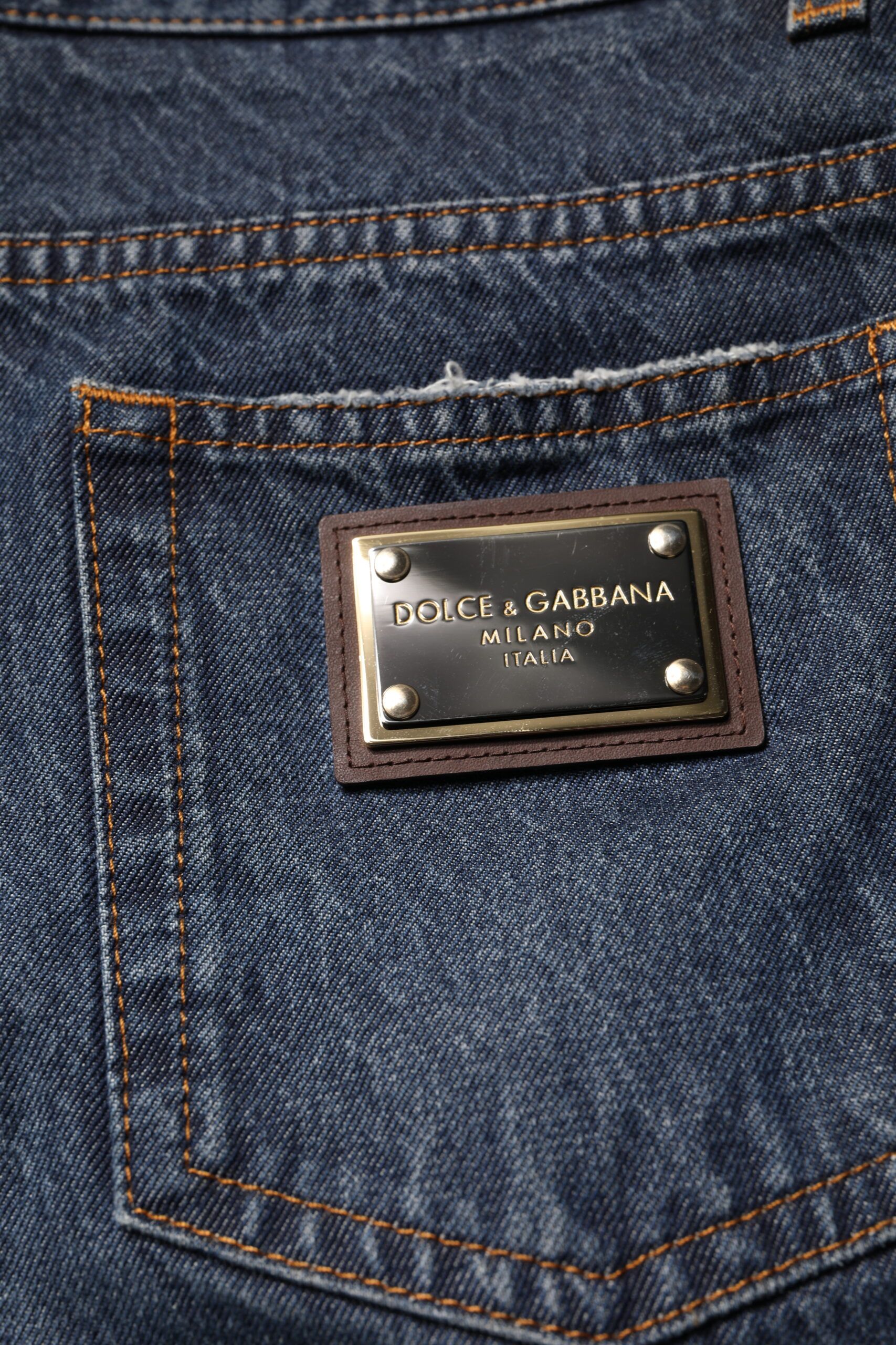 Blue Floral Cotton Men Denim Men's Jeans - Dolce & Gabbana - Modalova