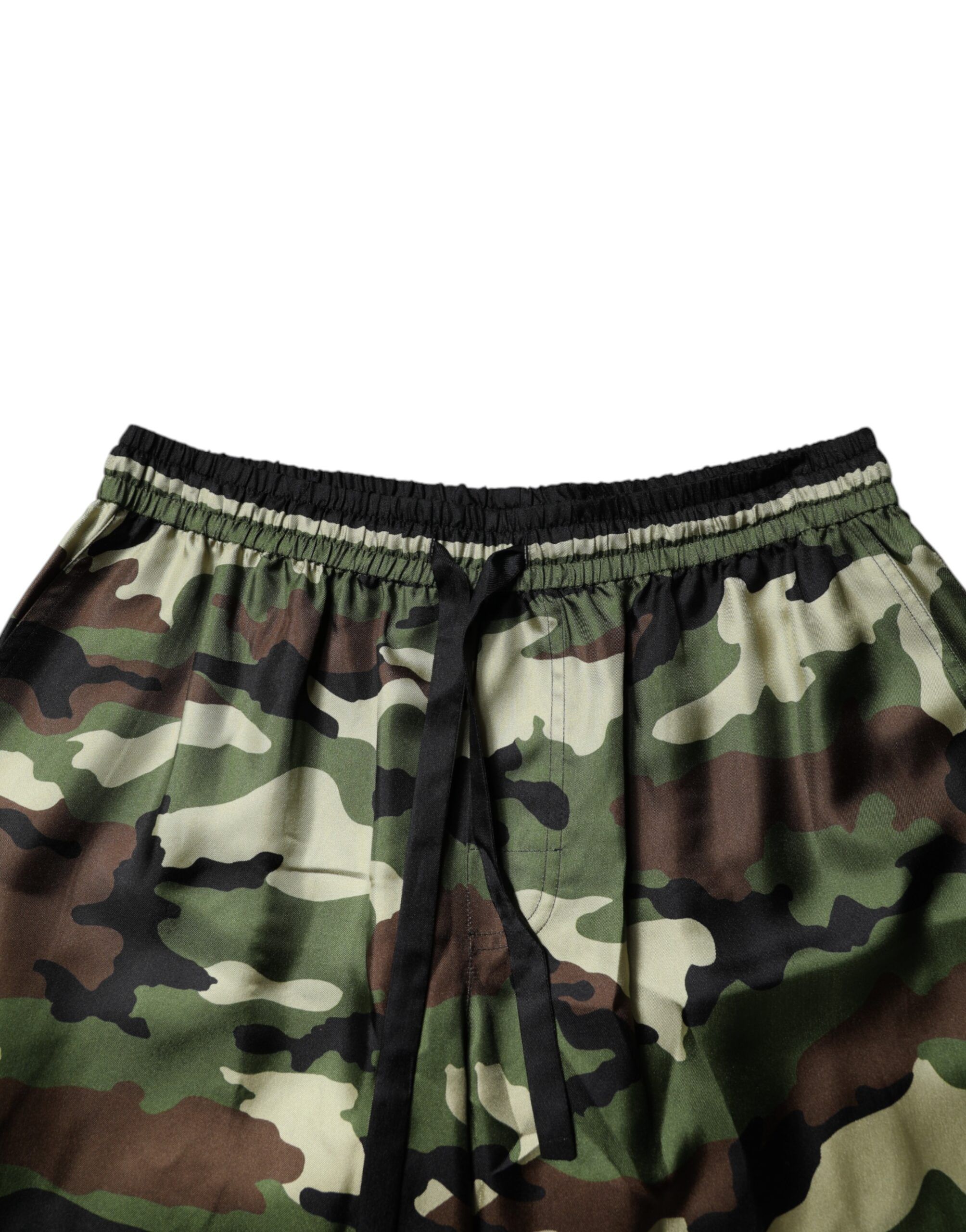 Camouflage Silk Mid Waist Bermuda Men's Shorts (Pre-Owned) - Dolce & Gabbana - Modalova