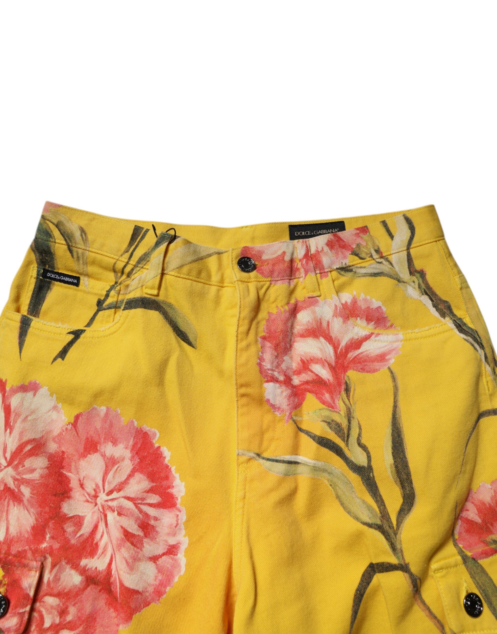 Floral Cargo Denim Men Bermuda Men's Shorts - Dolce & Gabbana - Modalova