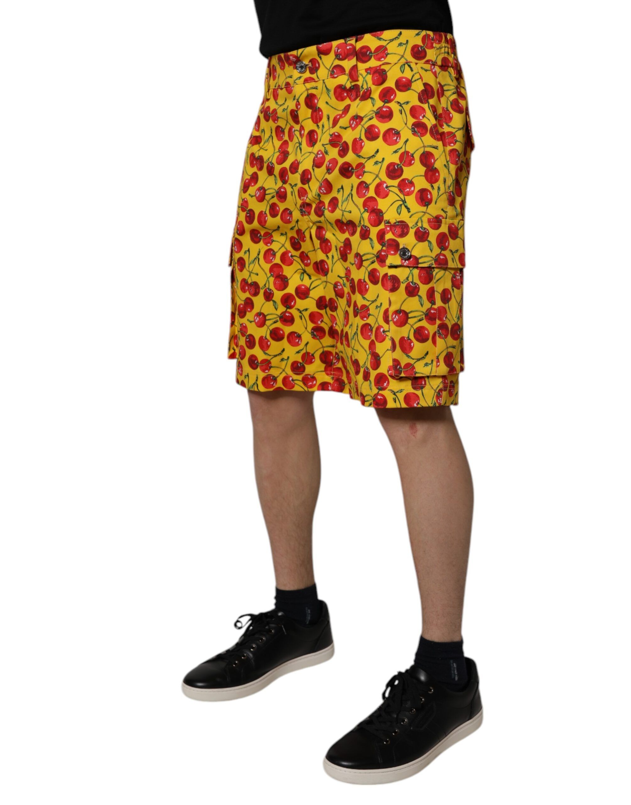 Cherry Print Cotton Men Bermuda Men's Shorts - Dolce & Gabbana - Modalova