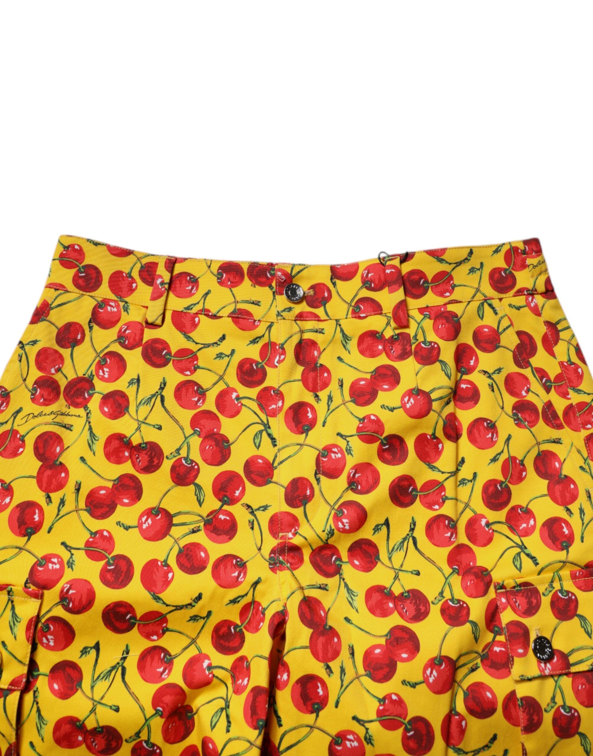 Cherry Print Cotton Men Bermuda Men's Shorts - Dolce & Gabbana - Modalova