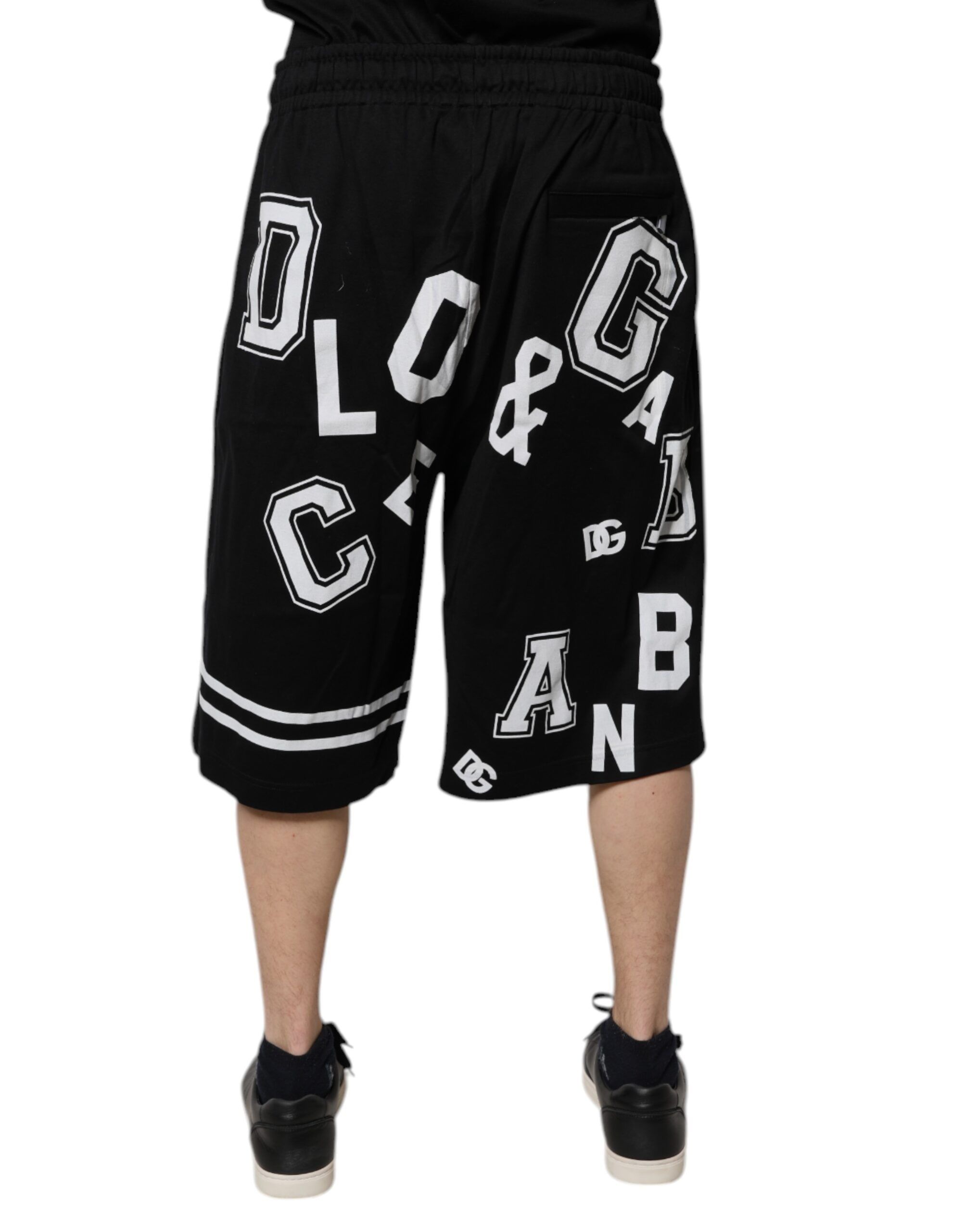 Black Logo Cotton Bermuda SweatMen's Men's Shorts (Pre-Owned) - Dolce & Gabbana - Modalova