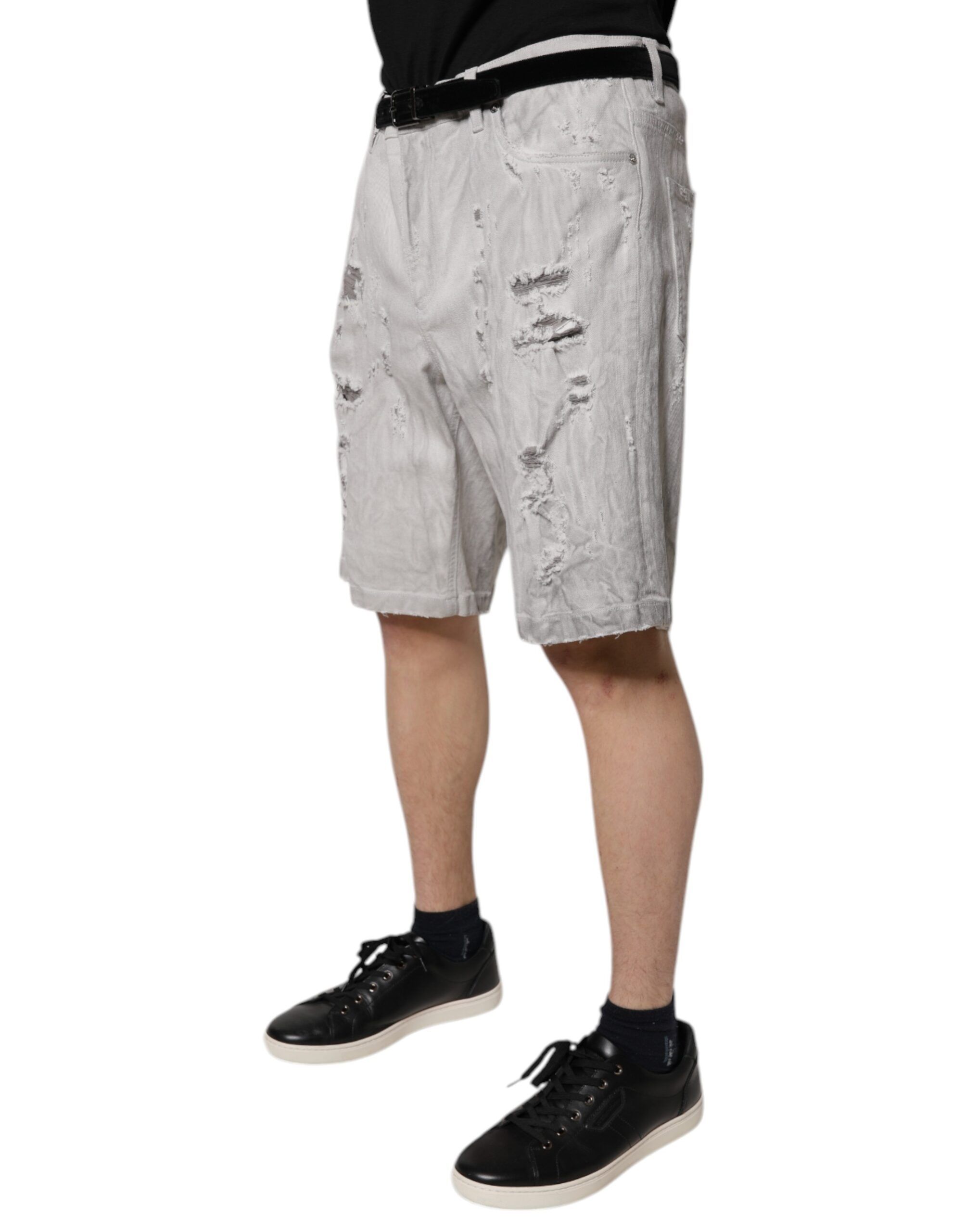 Light Tattered Men Denim Bermuda Men's Shorts - Dolce & Gabbana - Modalova