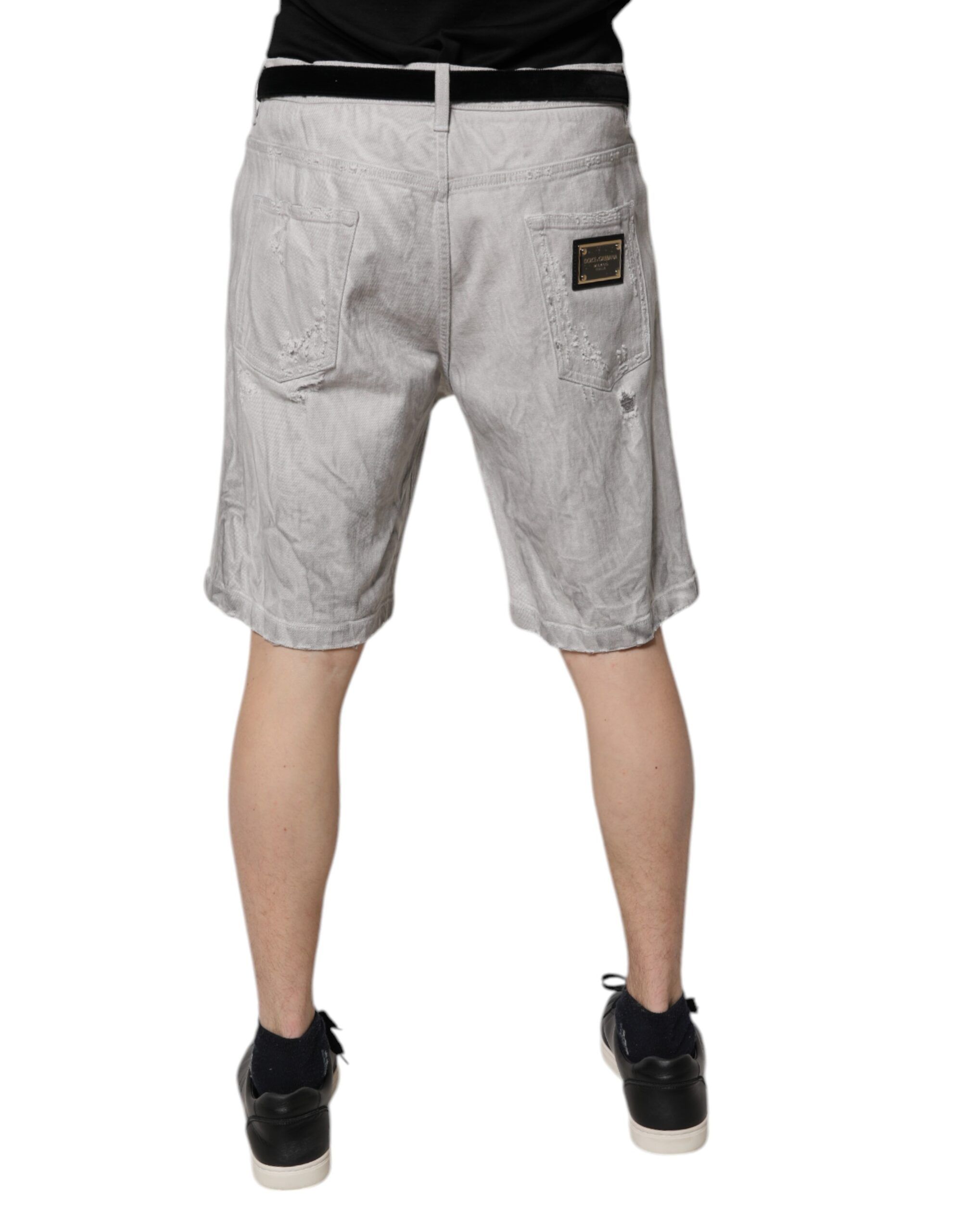 Light Tattered Men Denim Bermuda Men's Shorts - Dolce & Gabbana - Modalova
