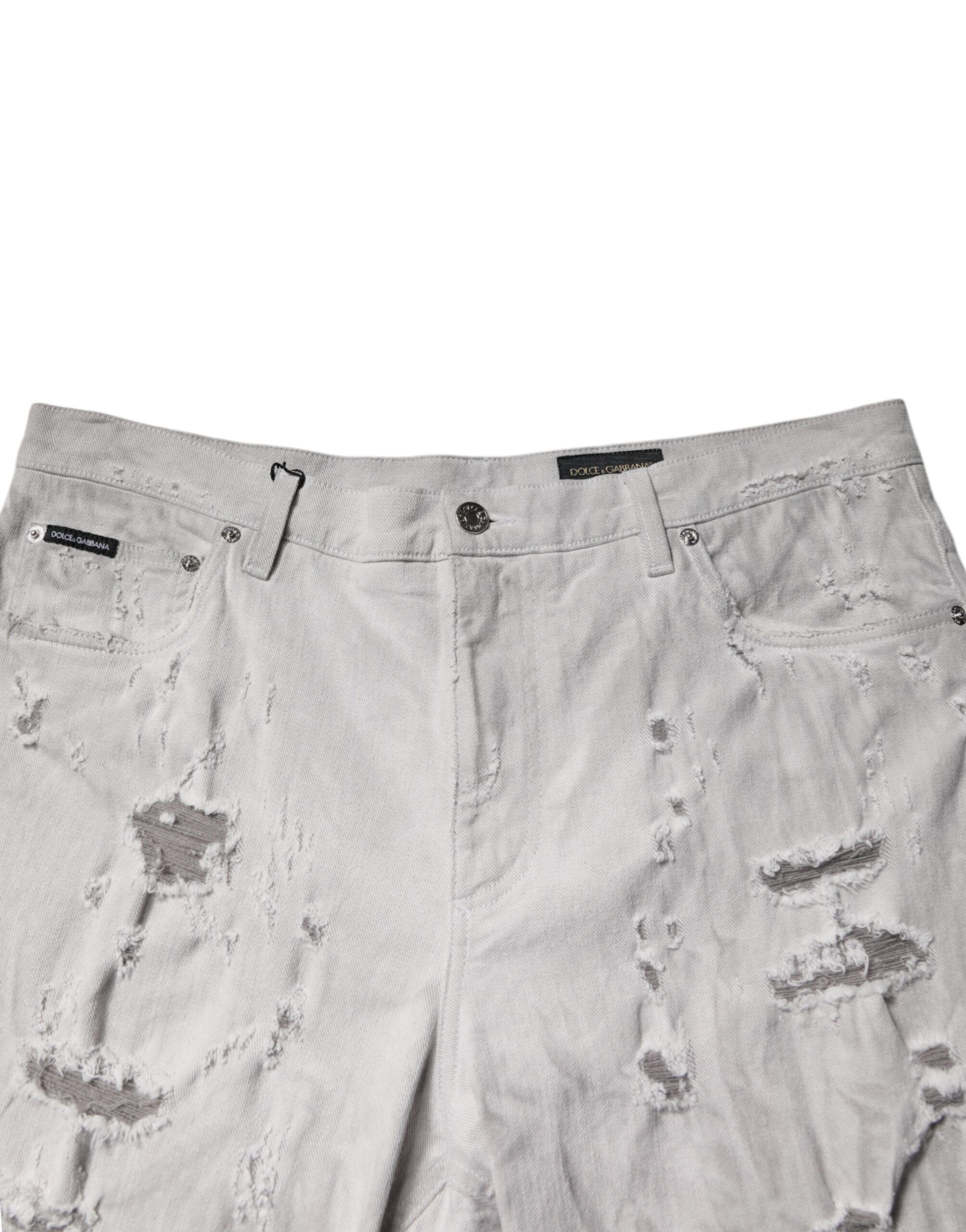 Light Tattered Men Denim Bermuda Men's Shorts - Dolce & Gabbana - Modalova