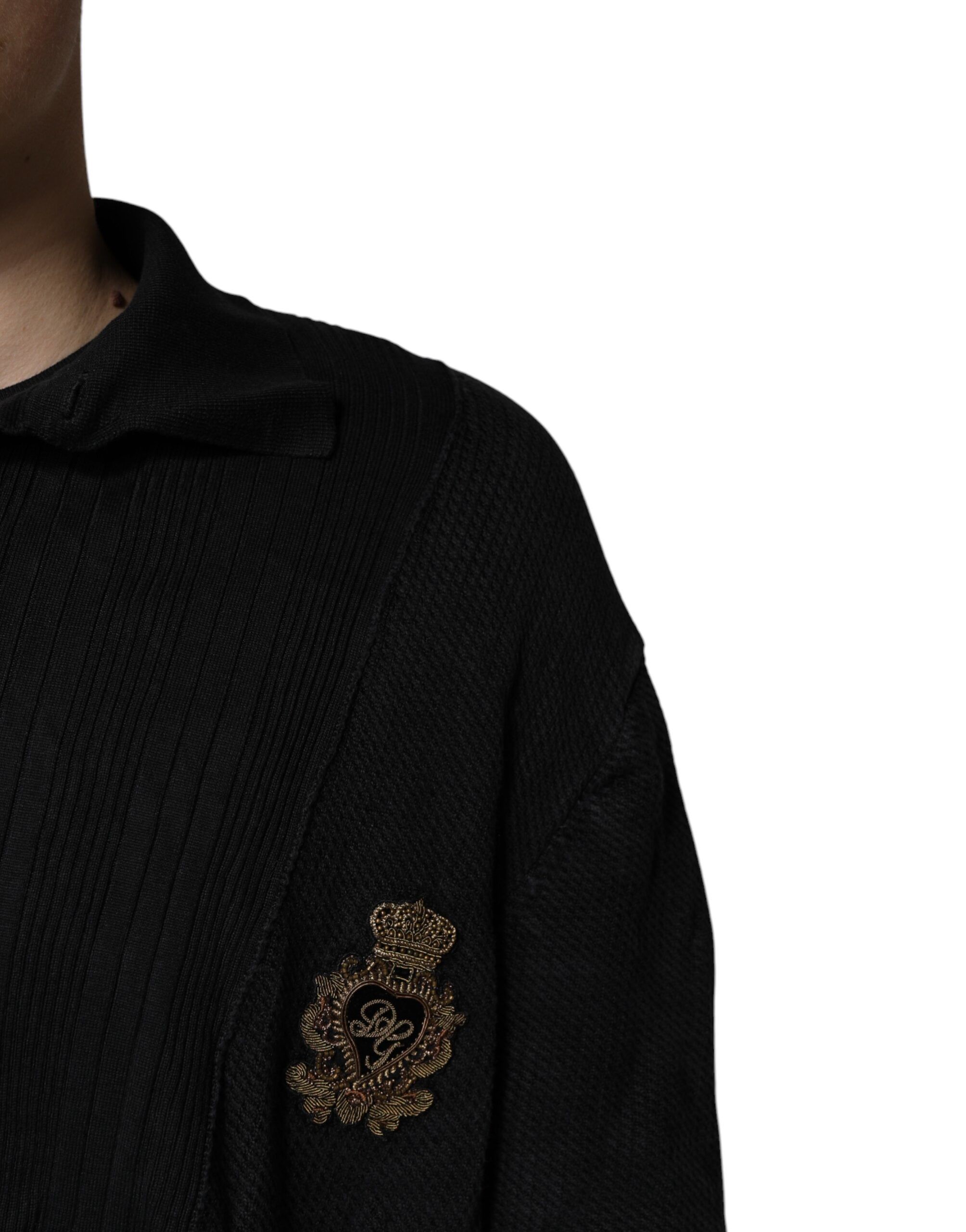 Heraldic Silk Buttoned Pullover Men's Sweater (Pre-Owned) - Dolce & Gabbana - Modalova
