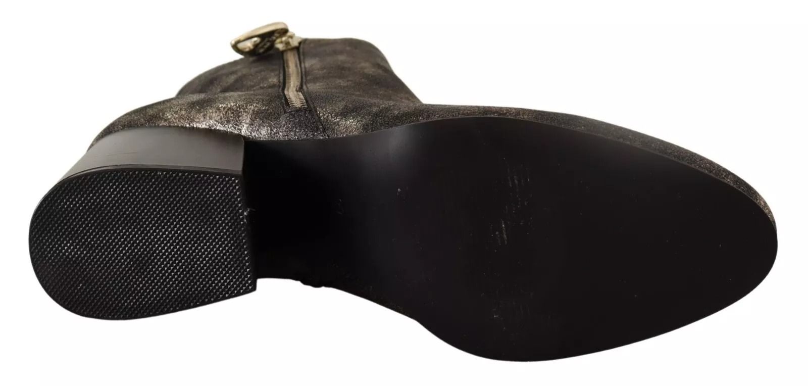 Leather Block Heels Ankle Boots Zipper Women's Shoes (Pre-Owned) - MY TWIN - Modalova