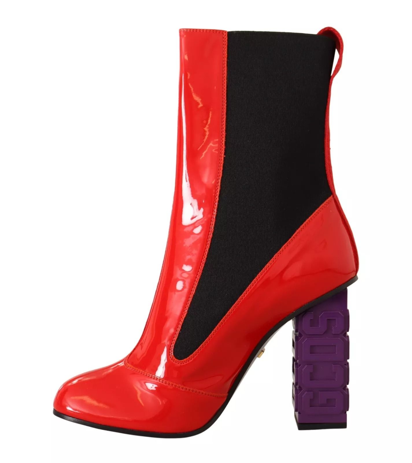 Red Leather Black Fabric Logo Heel Ankle Boots Women's Shoes (Pre-Owned) - GCDS - Modalova