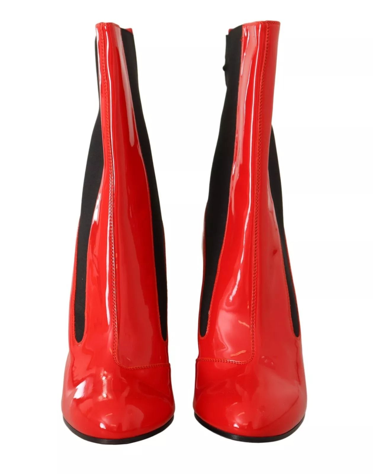 Red Leather Black Fabric Logo Heel Ankle Boots Women's Shoes (Pre-Owned) - GCDS - Modalova